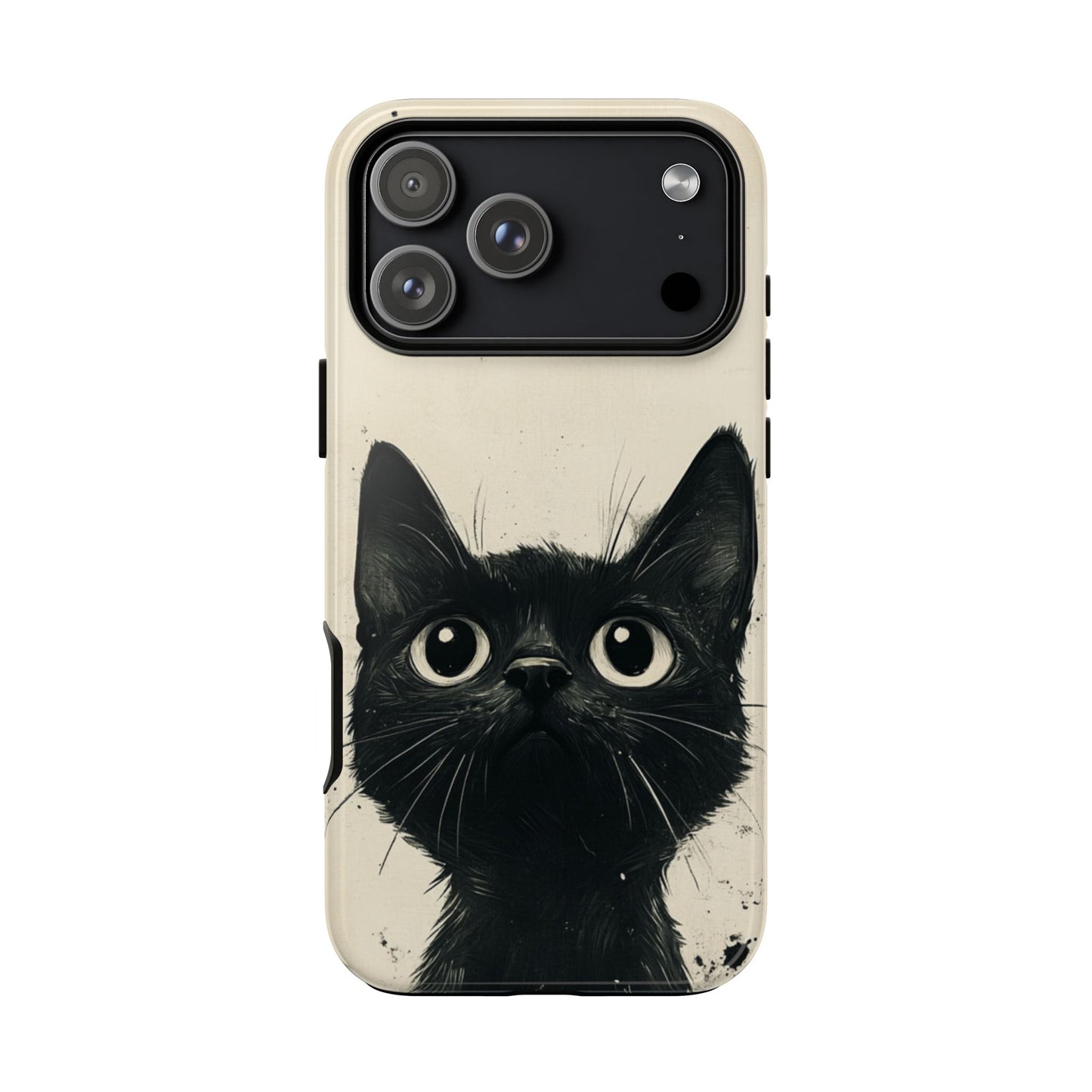 Black Cat Ink Sketch - Tough iPhone Case
