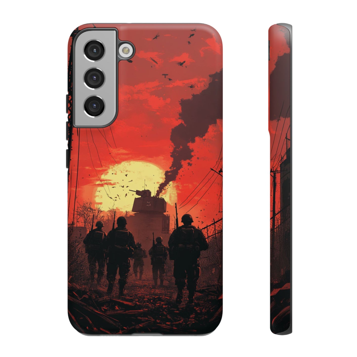 Dystopian Sunset Soldier Phone Case - iPhone, Google Pixel, Samsung Galaxy