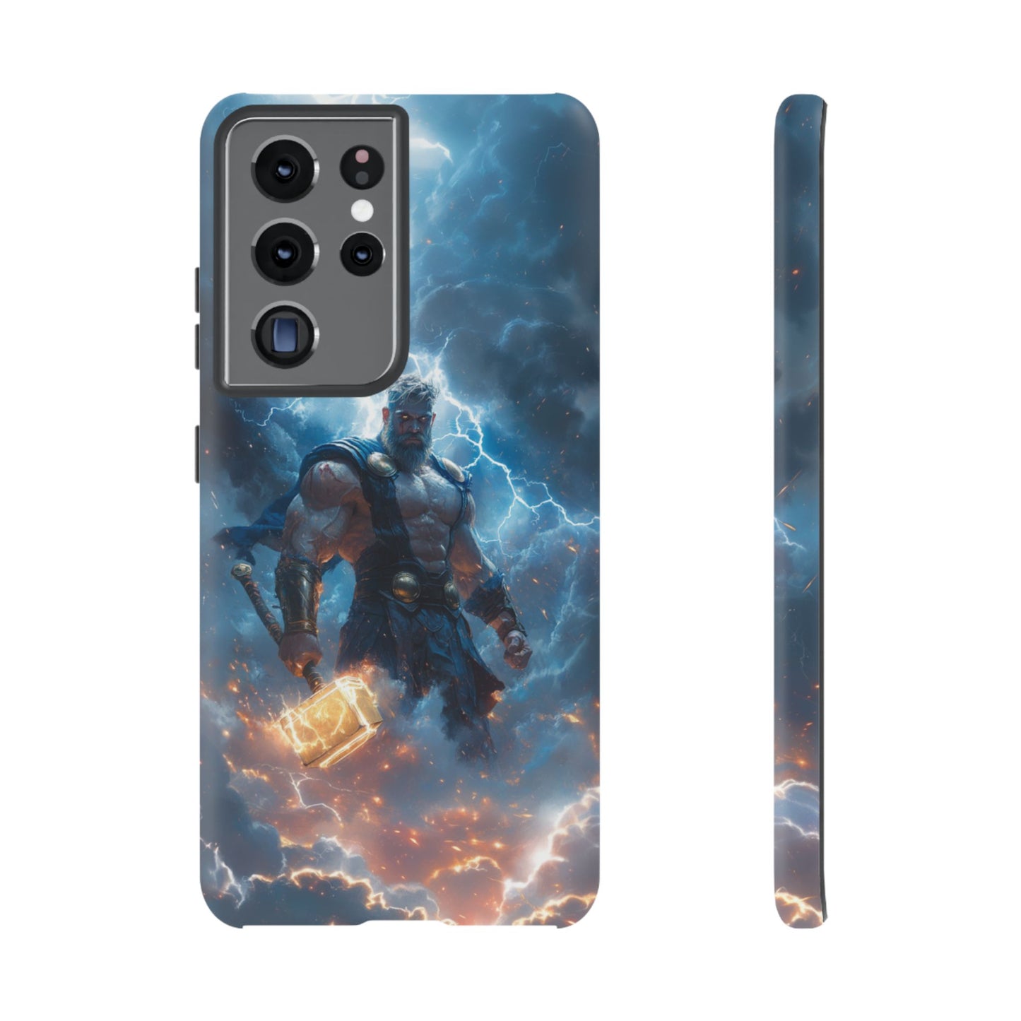 Thunderous Might: Thor Wielding Mjölnir Phone Case - iPhone, Google Pixel, Samsung