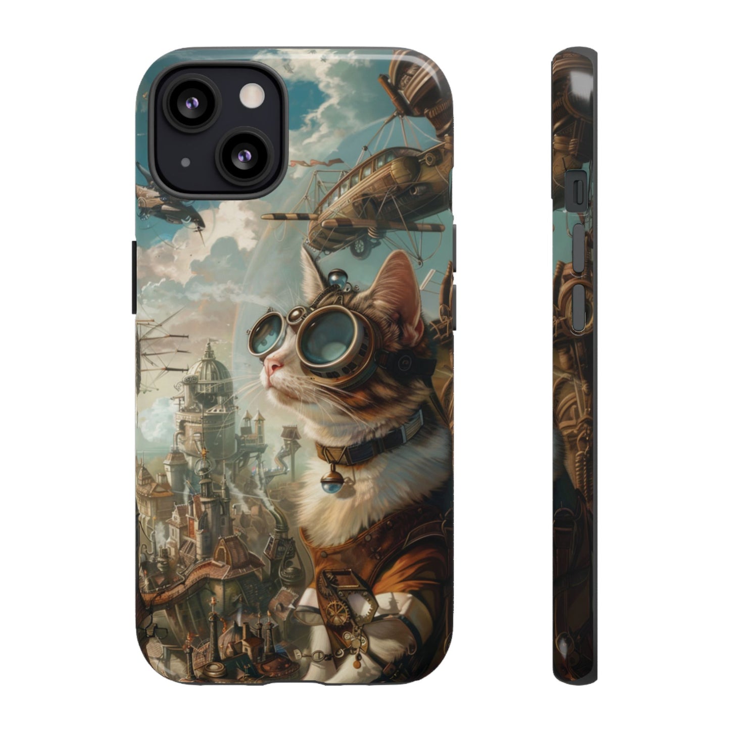 Steampunk Cat Adventurer - iPhone, Google Pixel, Samsung Galaxy