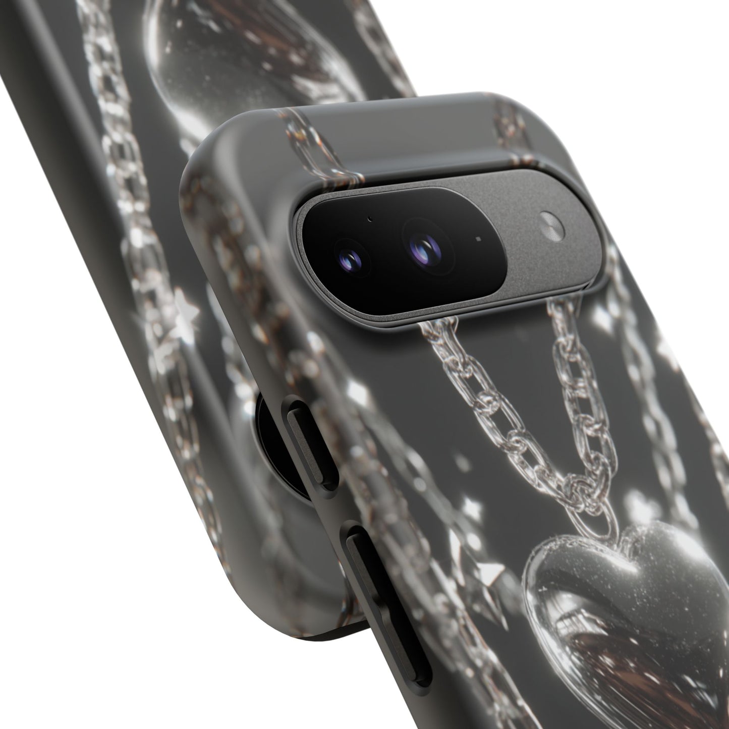 Silver Heart Chains - Tough Google Pixel Case