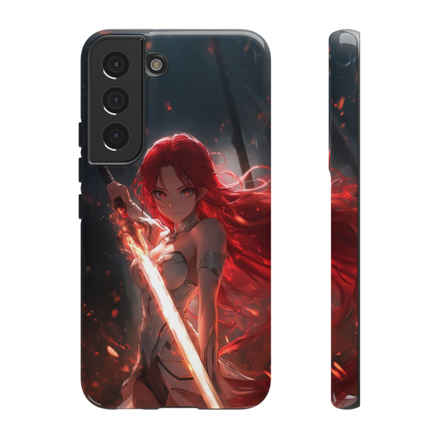 Crimson Ember Warrior – Tough Samsung Galaxy Case