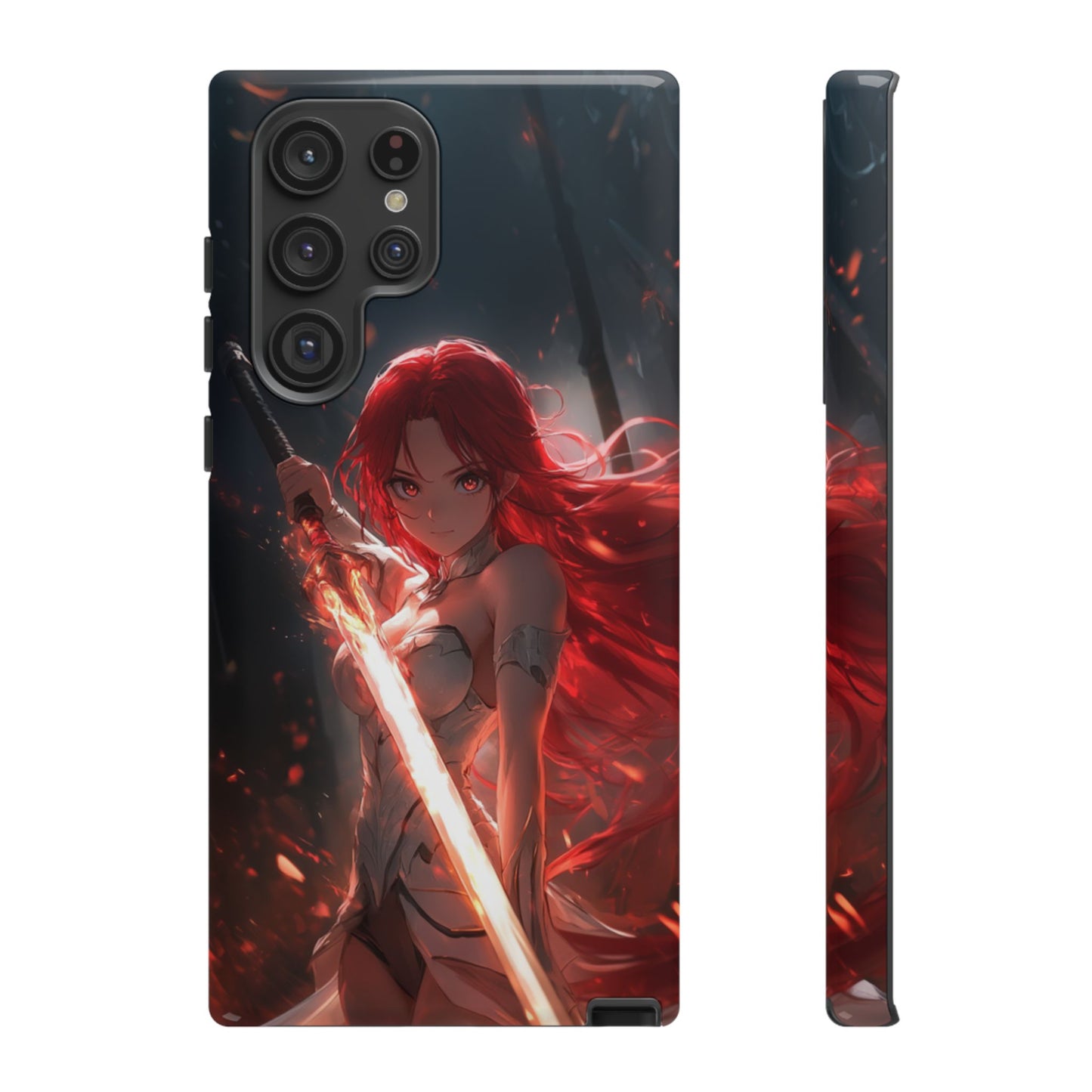 Crimson Ember Warrior – Tough Samsung Galaxy Case