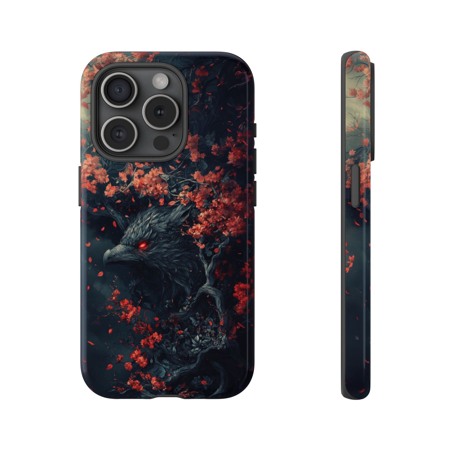 Crimson Raven Bloom – Tough iPhone Case