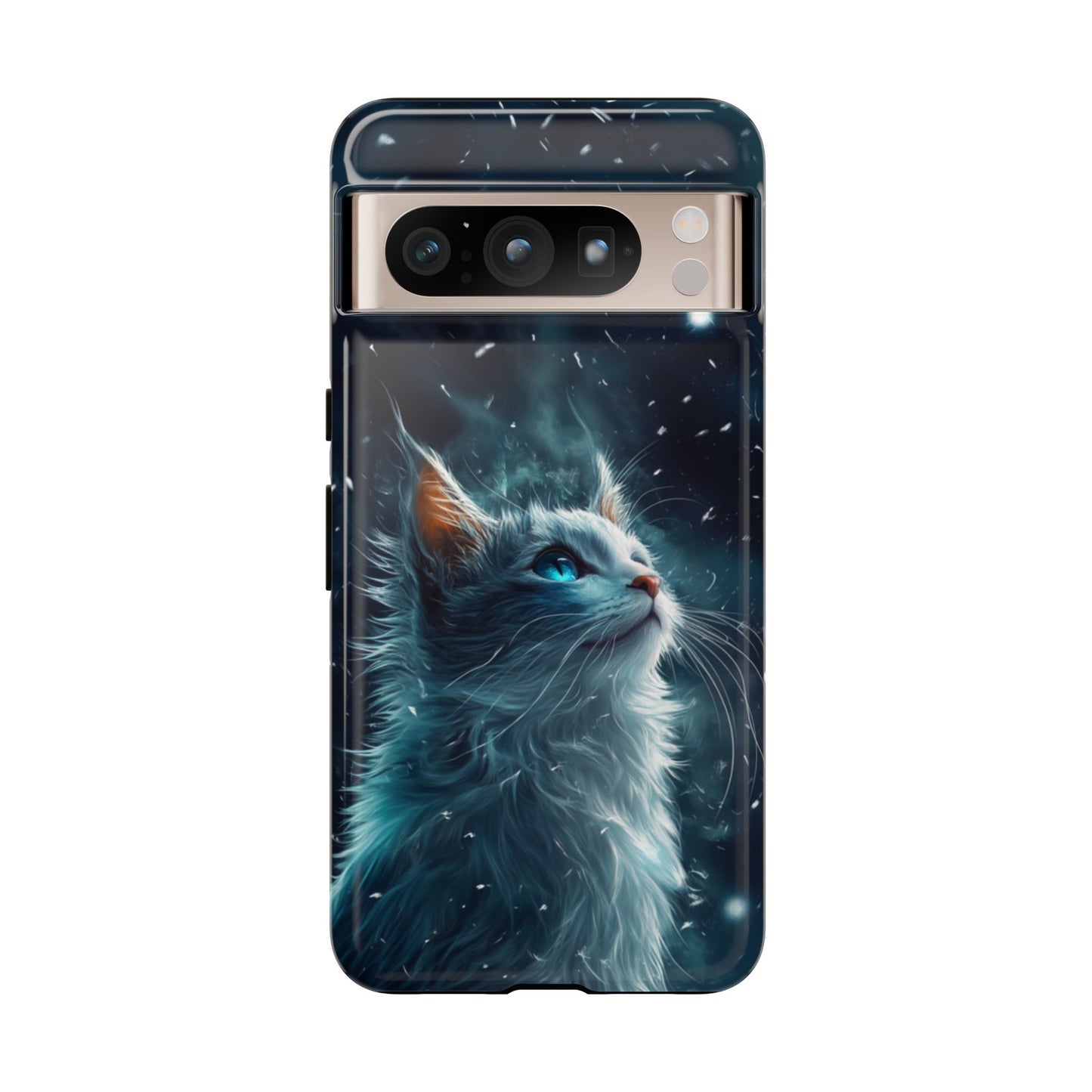 Ethereal Gaze White Cat Phone Case - iPhone, Google Pixel, Samsung Galaxy