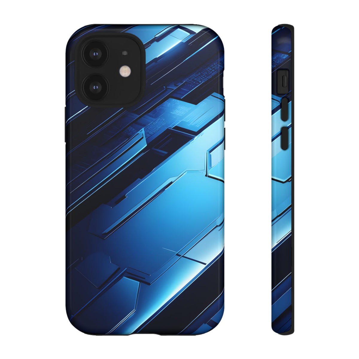 Blue Tech Matrix - Tough iPhone Case