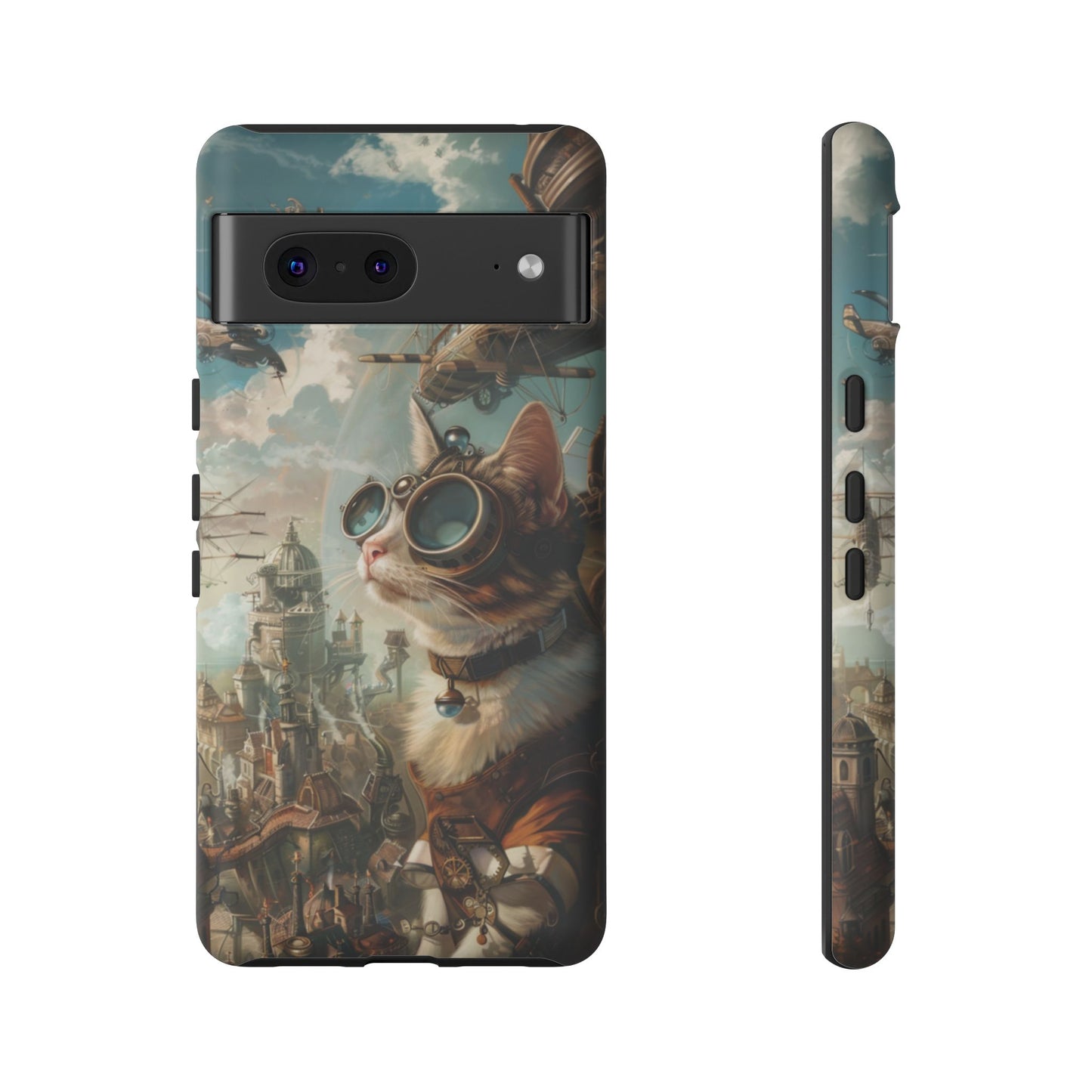 Steampunk Cat Adventurer - iPhone, Google Pixel, Samsung Galaxy