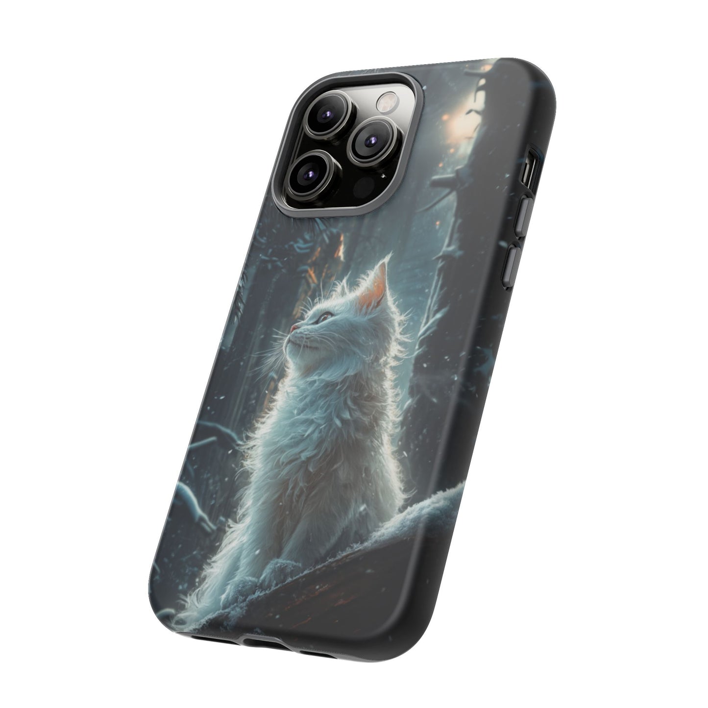 Winter Enchantment White Cat Phone Case - iPhone, Google Pixel, Samsung Galaxy