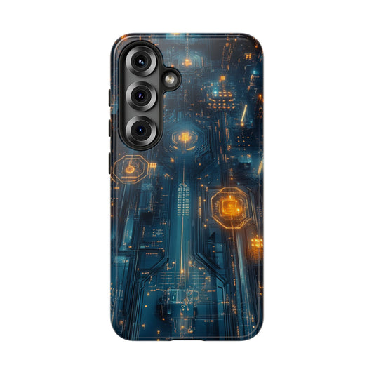 Quantum Neon Skyline – Tough Samsung Galaxy Case