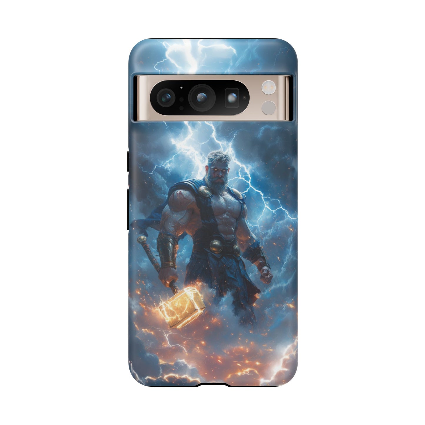 Thunderous Might: Thor Wielding Mjölnir Phone Case - iPhone, Google Pixel, Samsung