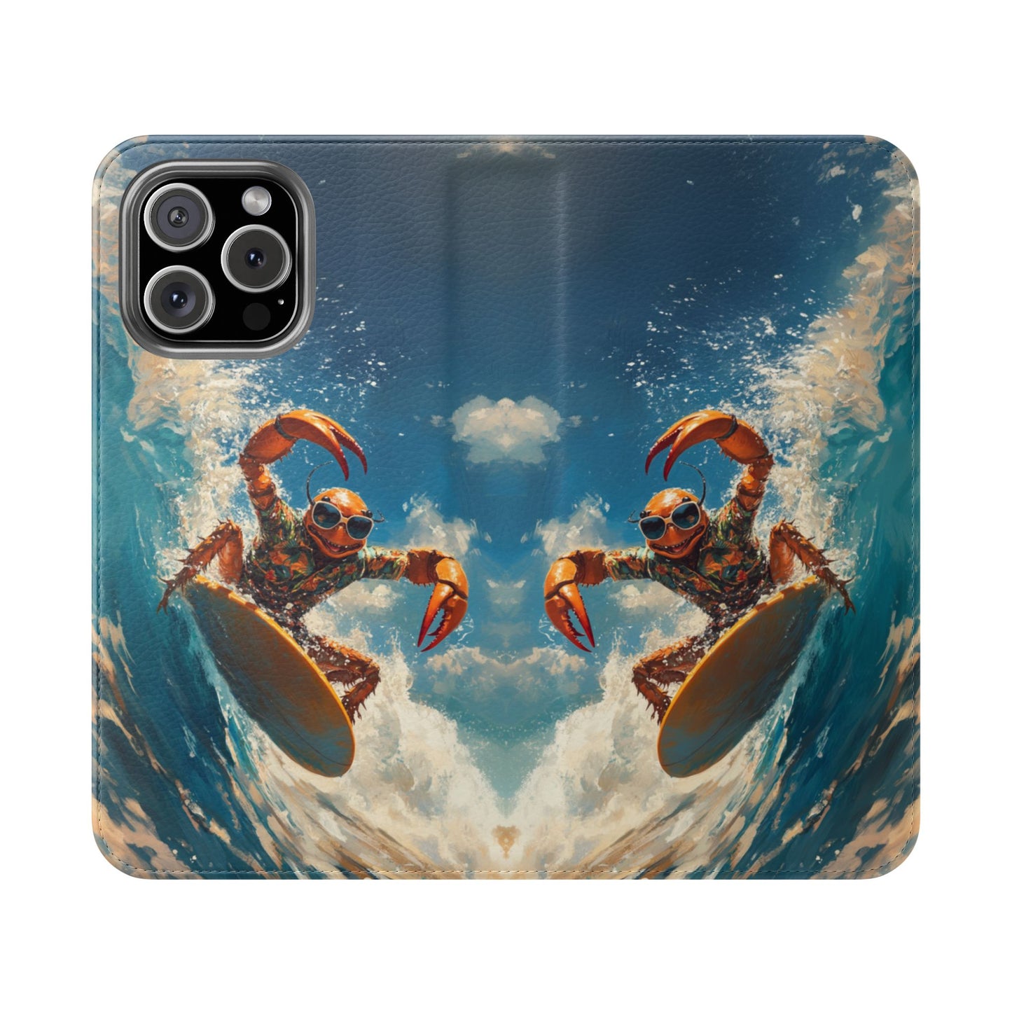 Surfing Crab - Wallet Flip Case