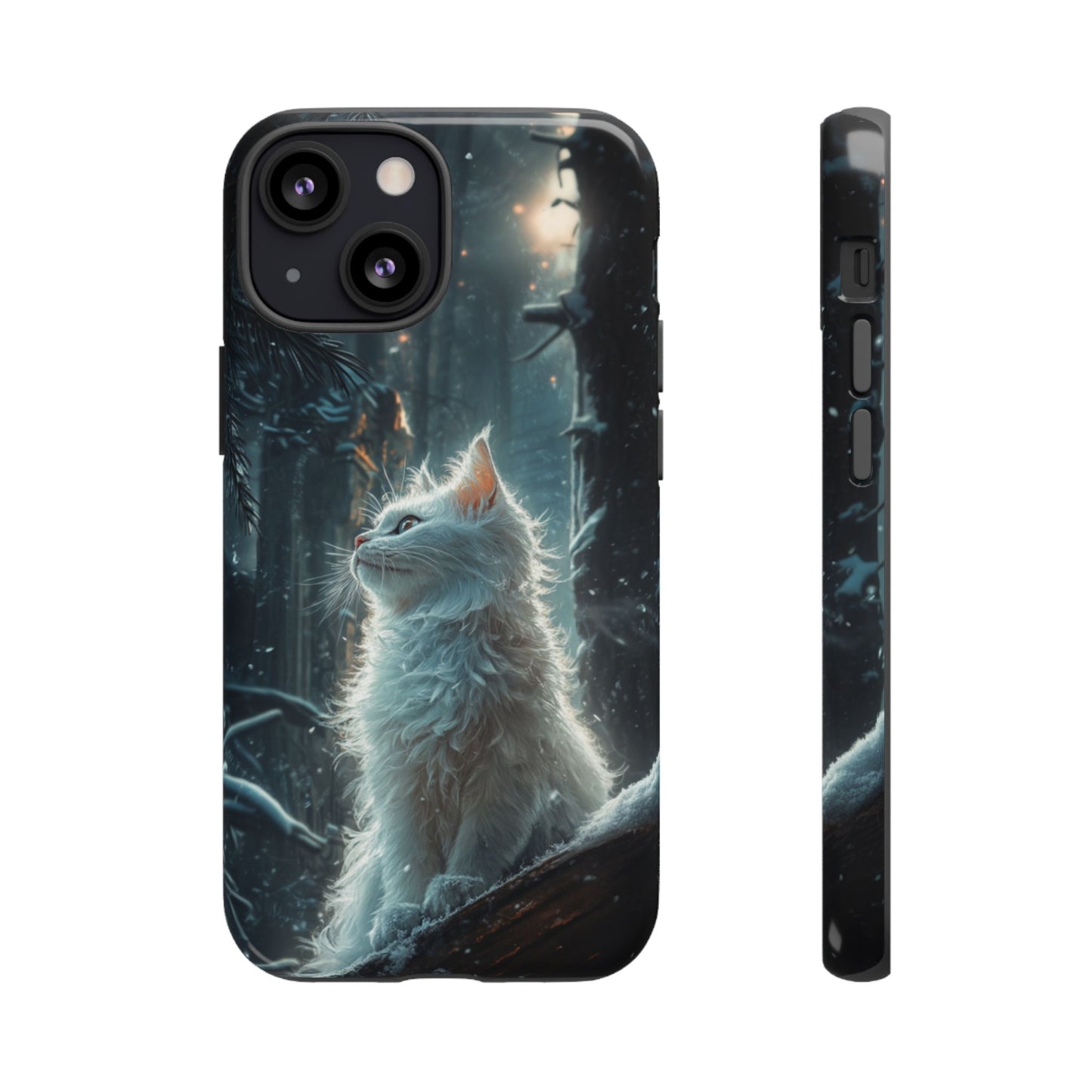 Winter Enchantment White Cat Phone Case - iPhone, Google Pixel, Samsung Galaxy