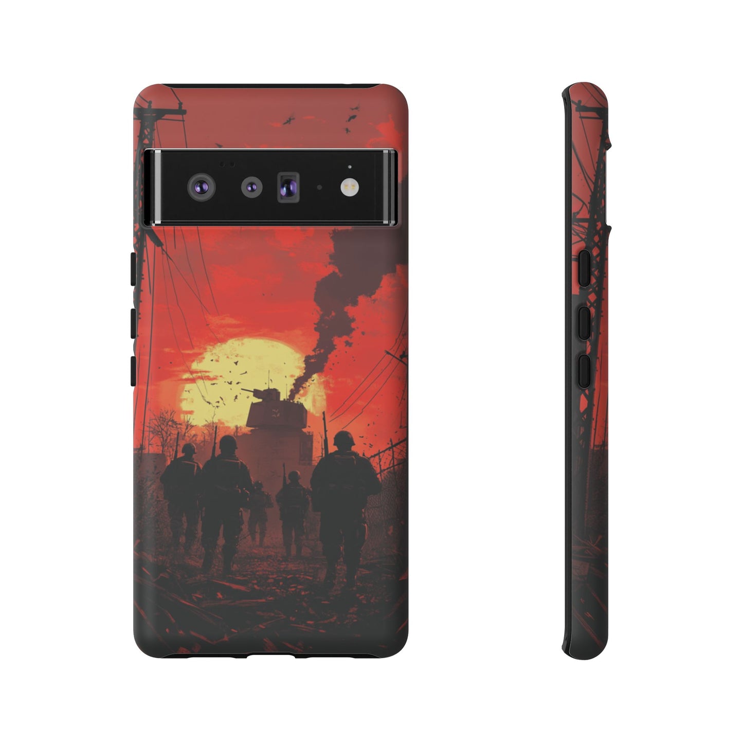 Dystopian Sunset Soldier Phone Case - iPhone, Google Pixel, Samsung Galaxy