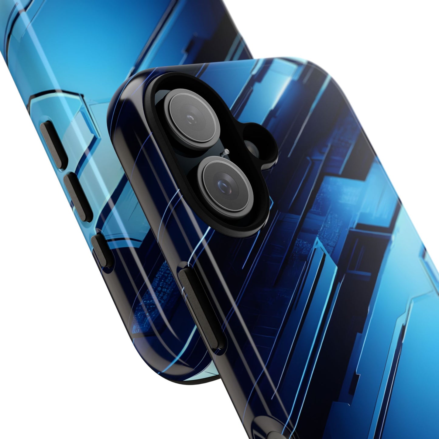 Blue Tech Matrix - Tough iPhone Case