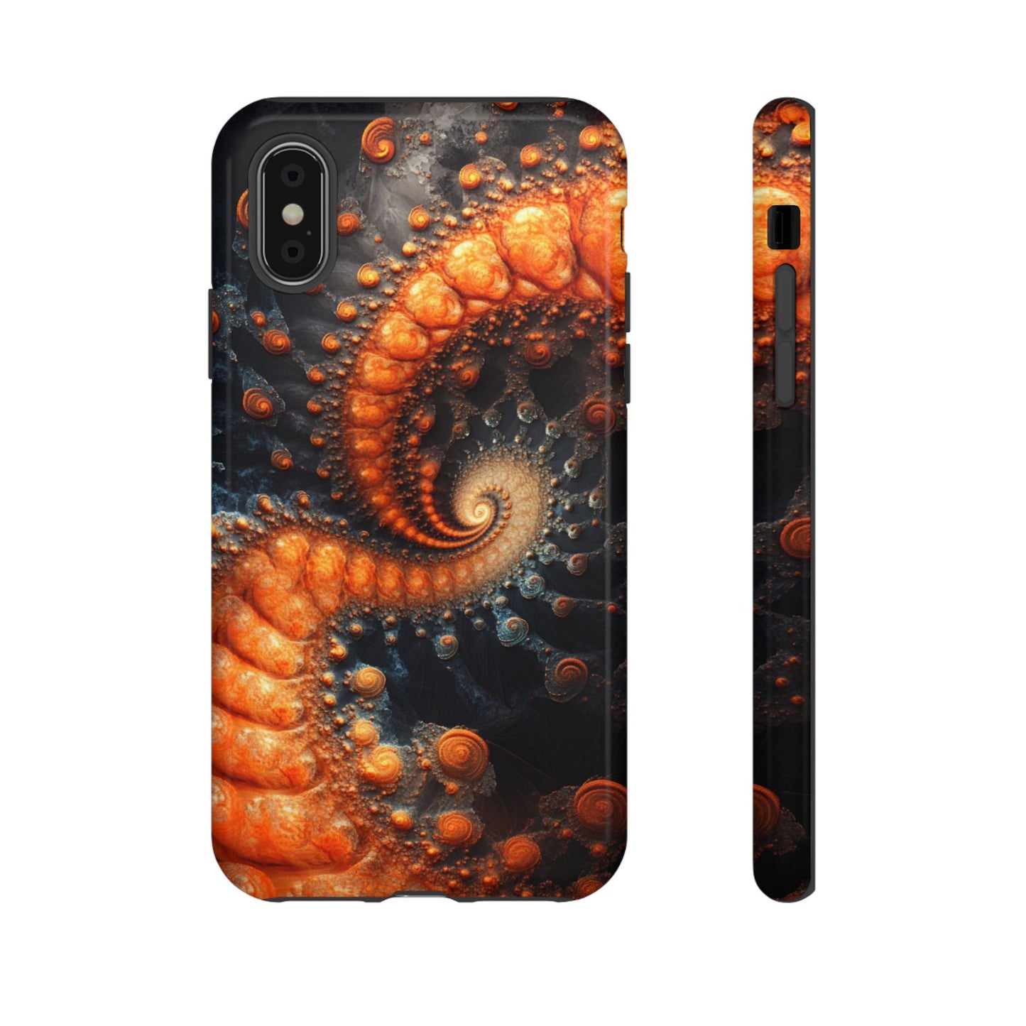 Amber Spiral Fractal – Tough iPhone Case