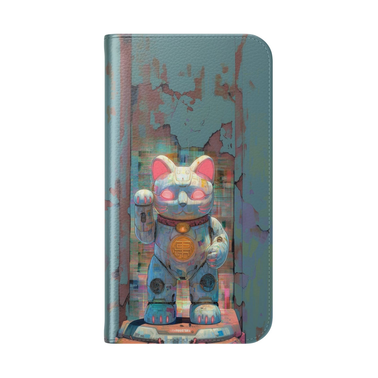 Cyber Lucky Cat - Wallet Flip Case