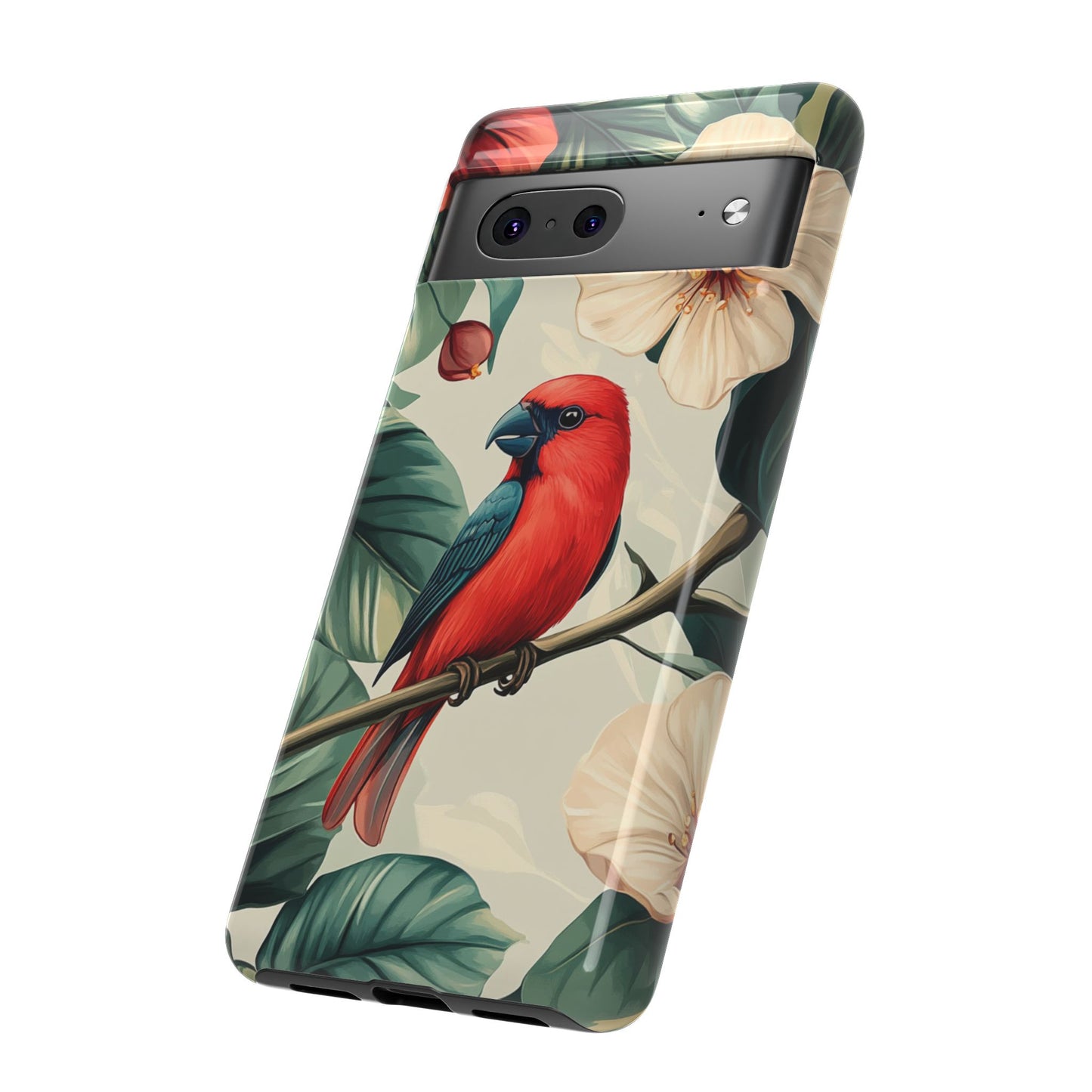 Tropical Bird and Hibiscus Phone Case – iPhone, Google Pixel, Samsung Galaxy