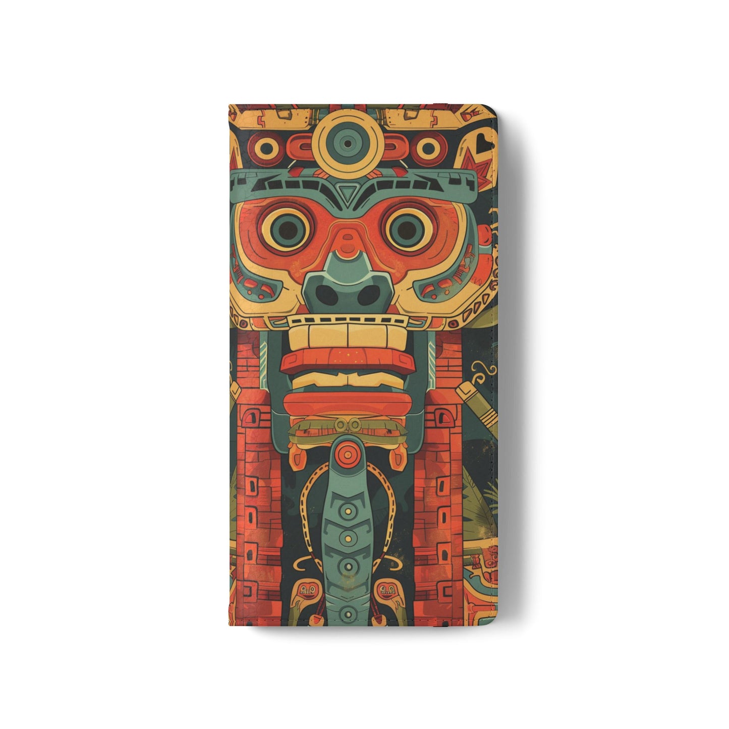 Aztec Totem Mask - Wallet Flip Case