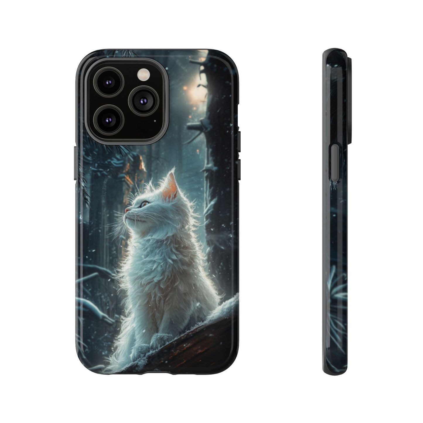 Winter Enchantment White Cat Phone Case - iPhone, Google Pixel, Samsung Galaxy