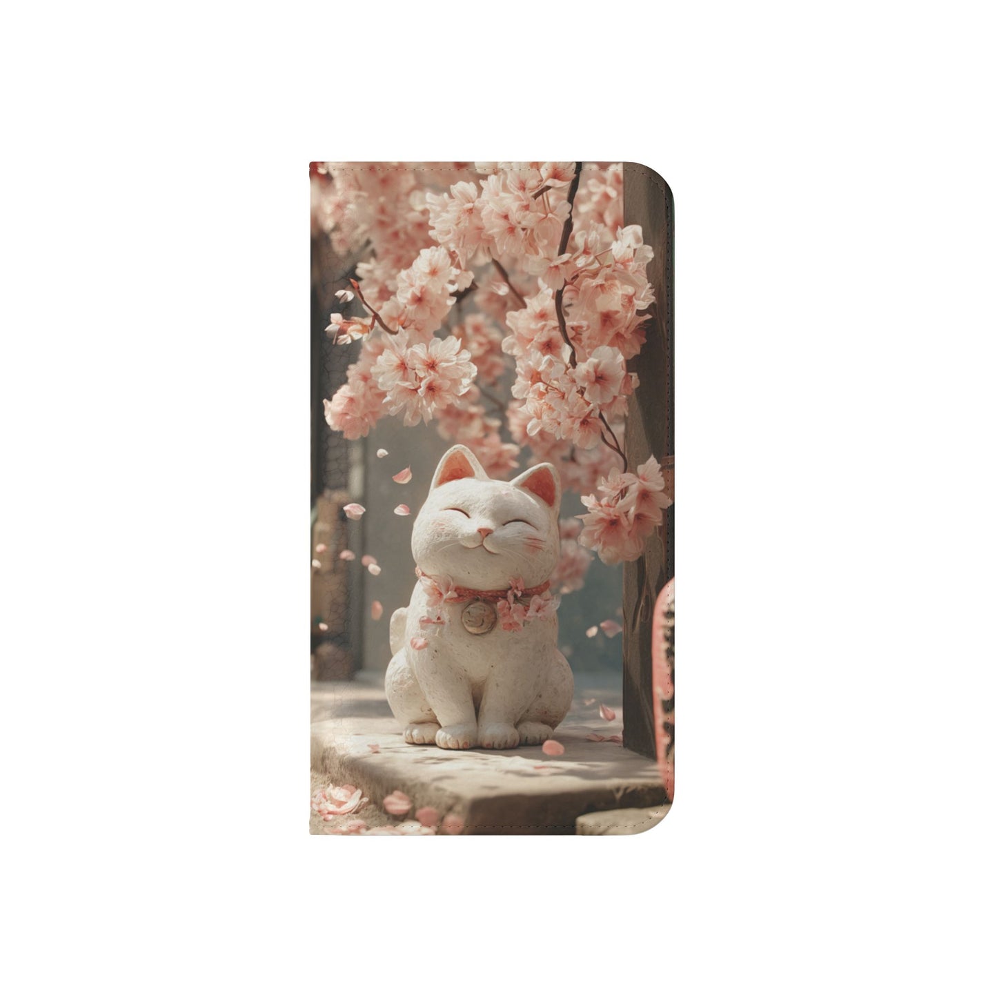 Sakura Lucky Cat - Wallet Flip Case