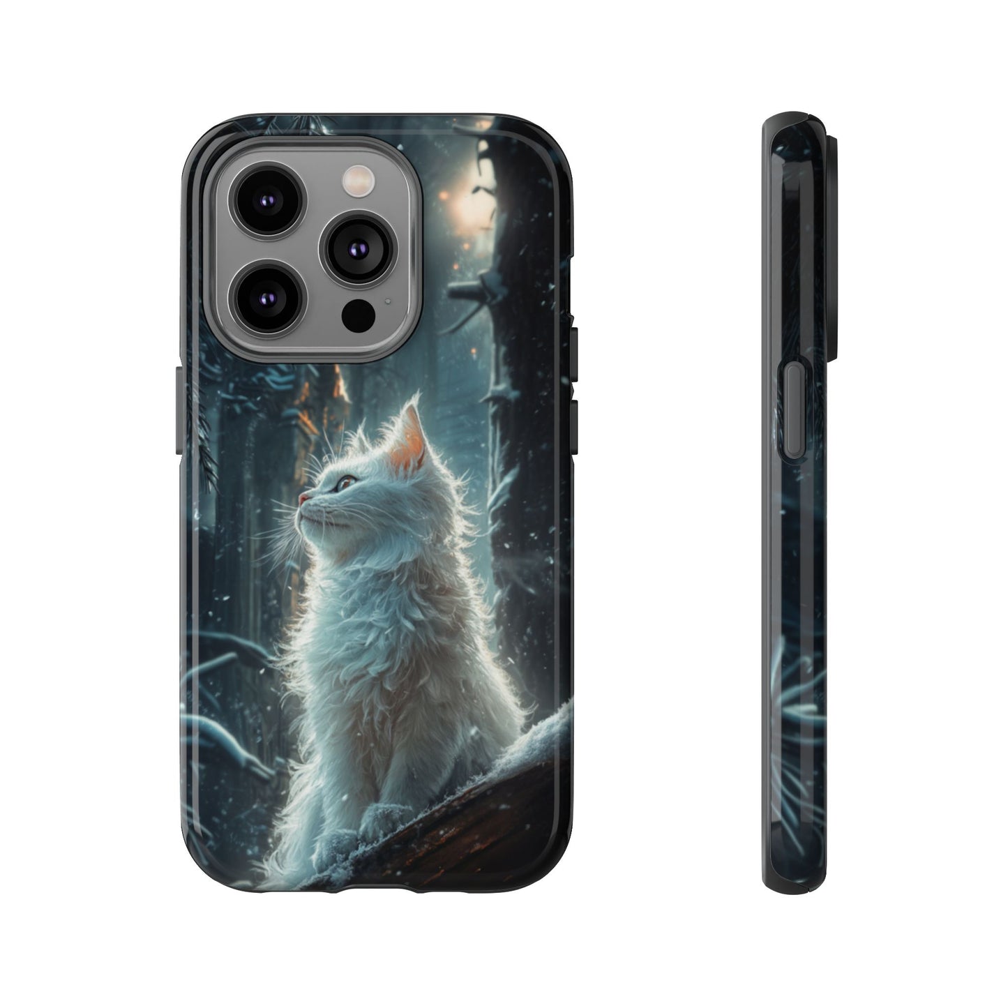 Winter Enchantment White Cat Phone Case - iPhone, Google Pixel, Samsung Galaxy