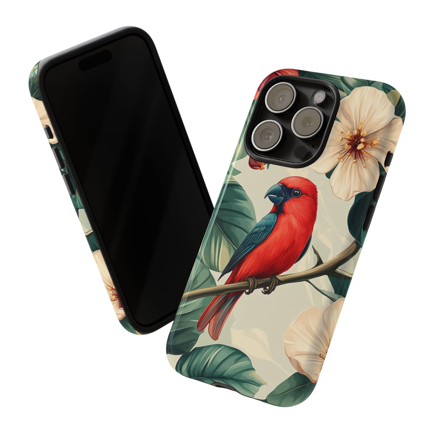 Tropical Bird and Hibiscus Phone Case – iPhone, Google Pixel, Samsung Galaxy