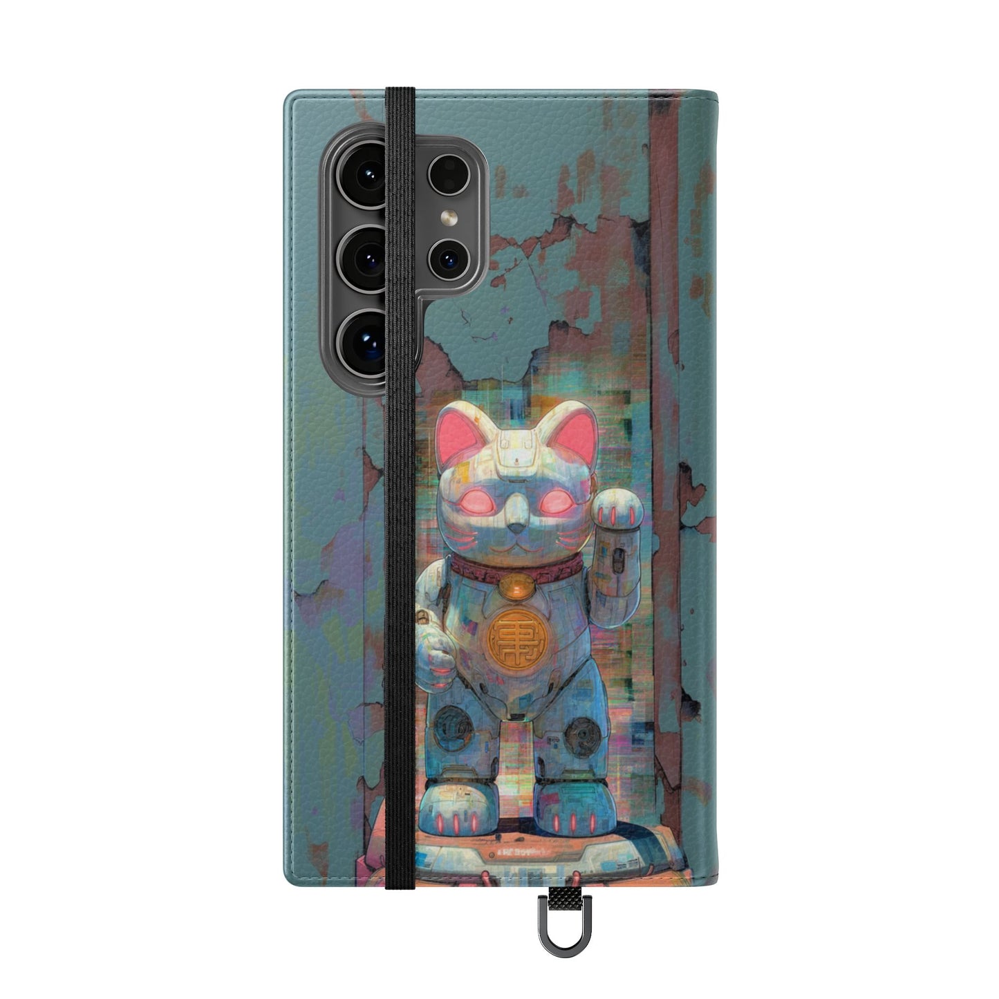 Cyber Lucky Cat - Wallet Flip Case