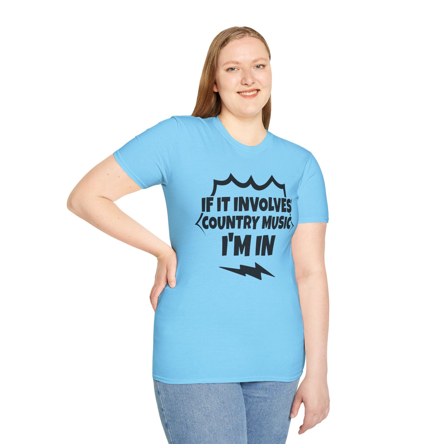 "If It Involves Country Music I'm In" Unisex Soft-Style T-Shirt