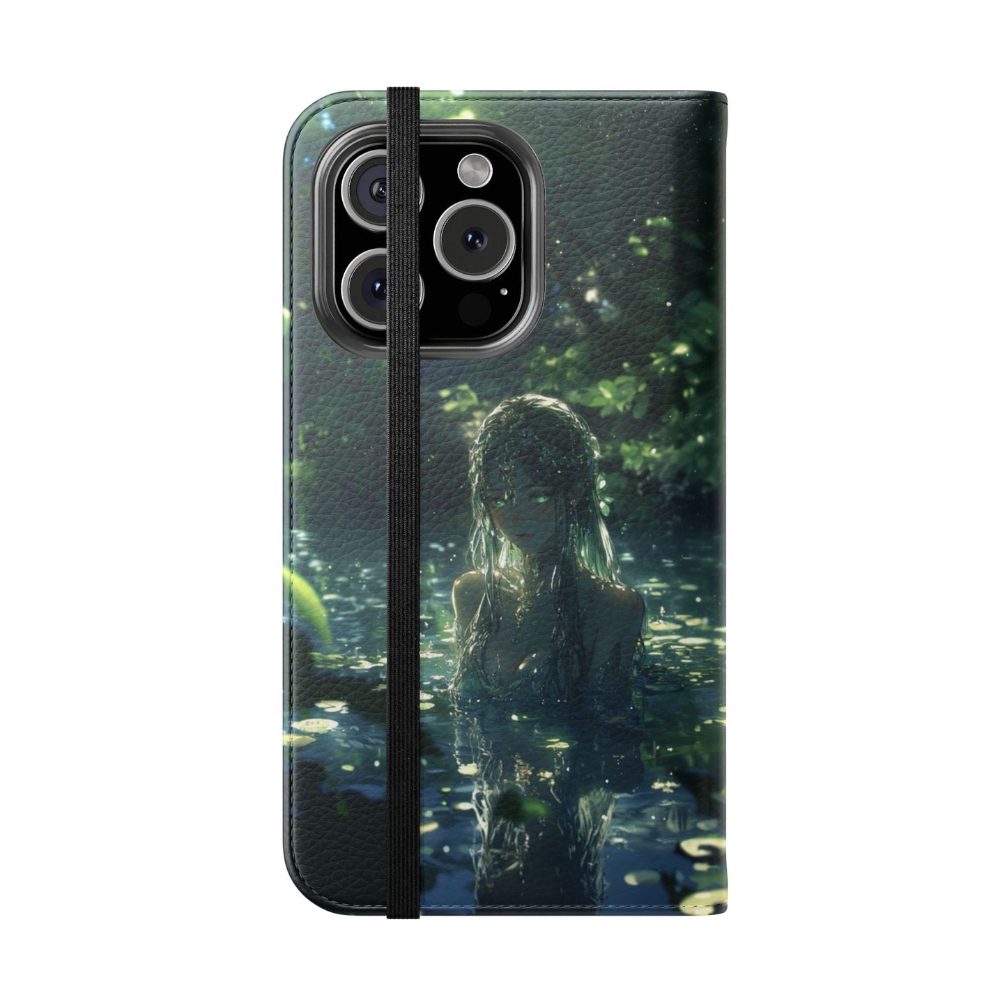 Forest Water Nymph Green Eyes Pond - Wallet Flip Case