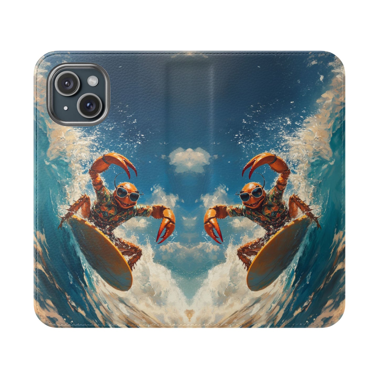 Surfing Crab - Wallet Flip Case