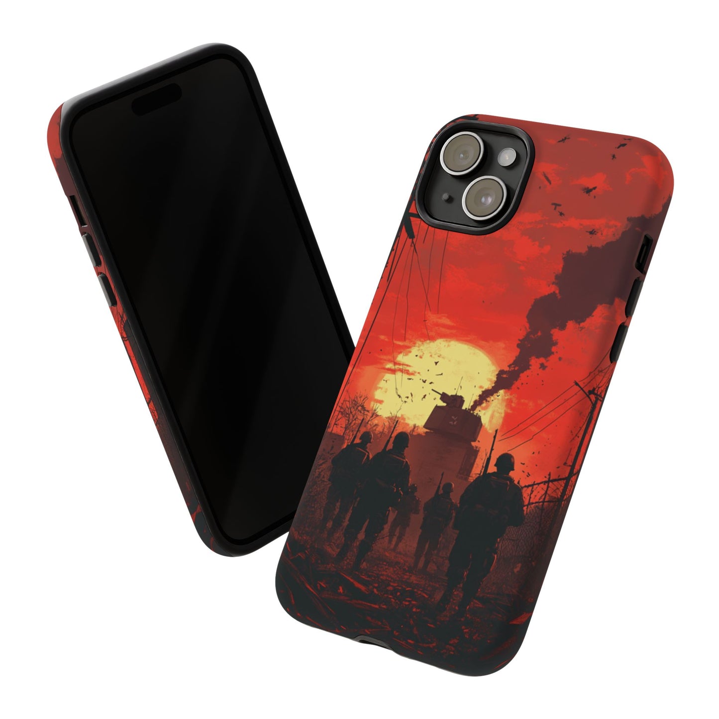 Dystopian Sunset Soldier Phone Case - iPhone, Google Pixel, Samsung Galaxy