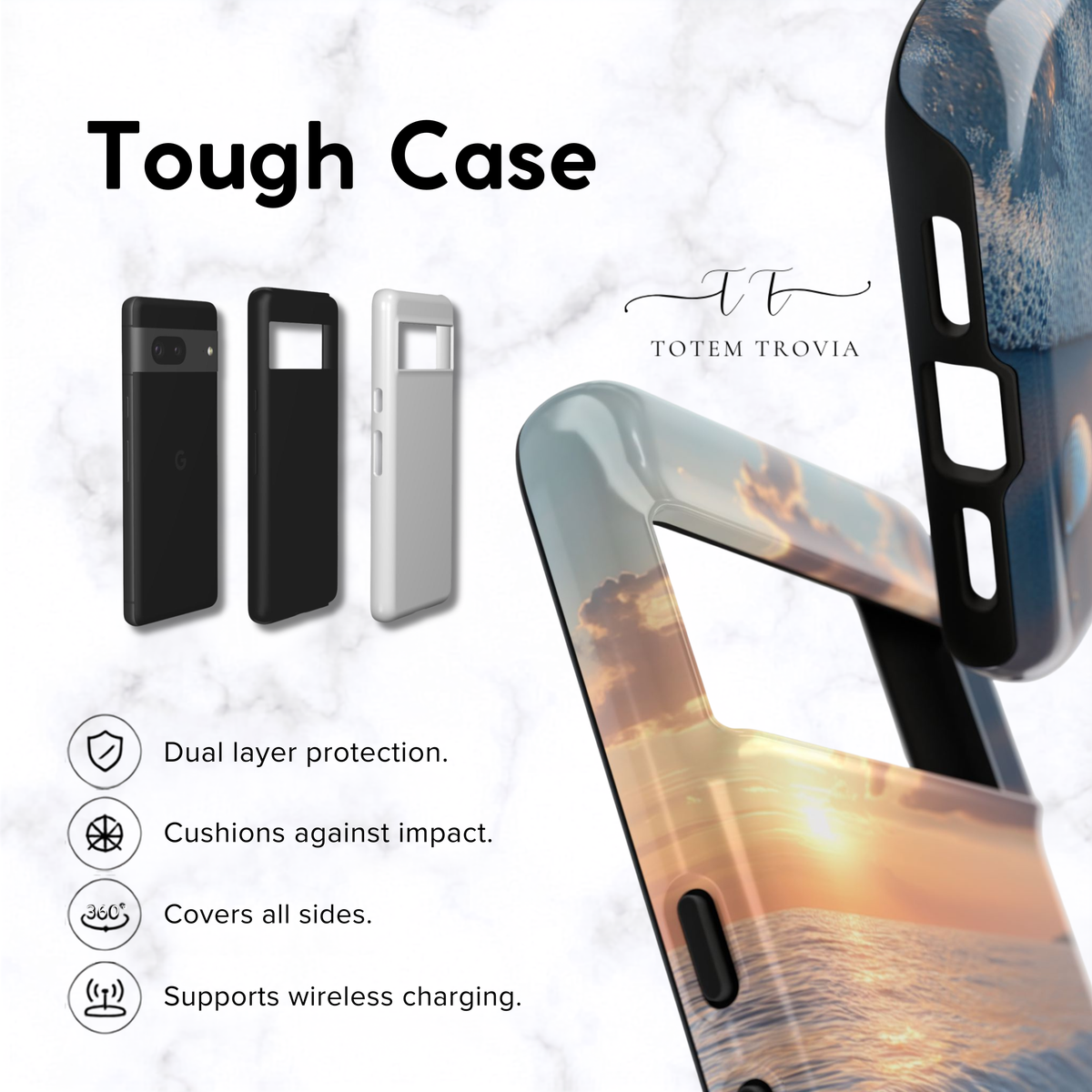 Sunset Beach Waves - Google Pixel Case