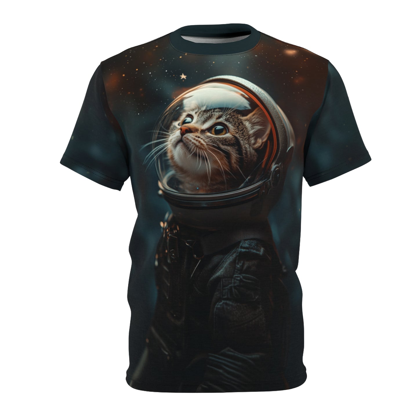 Cosmic Explorer Cat All-Over Print T-Shirt