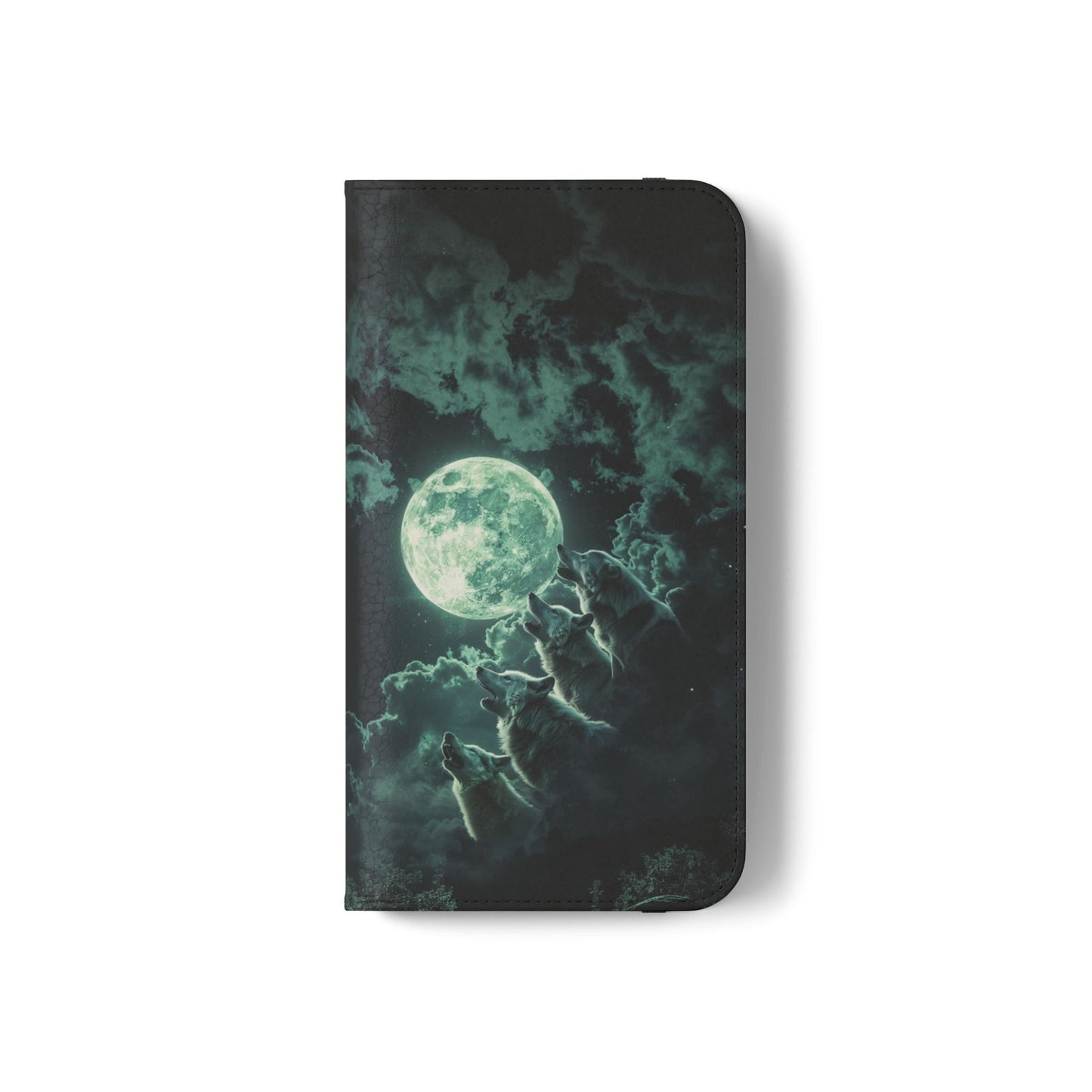 Moonlit Wolf Chorus - Wallet Flip Case