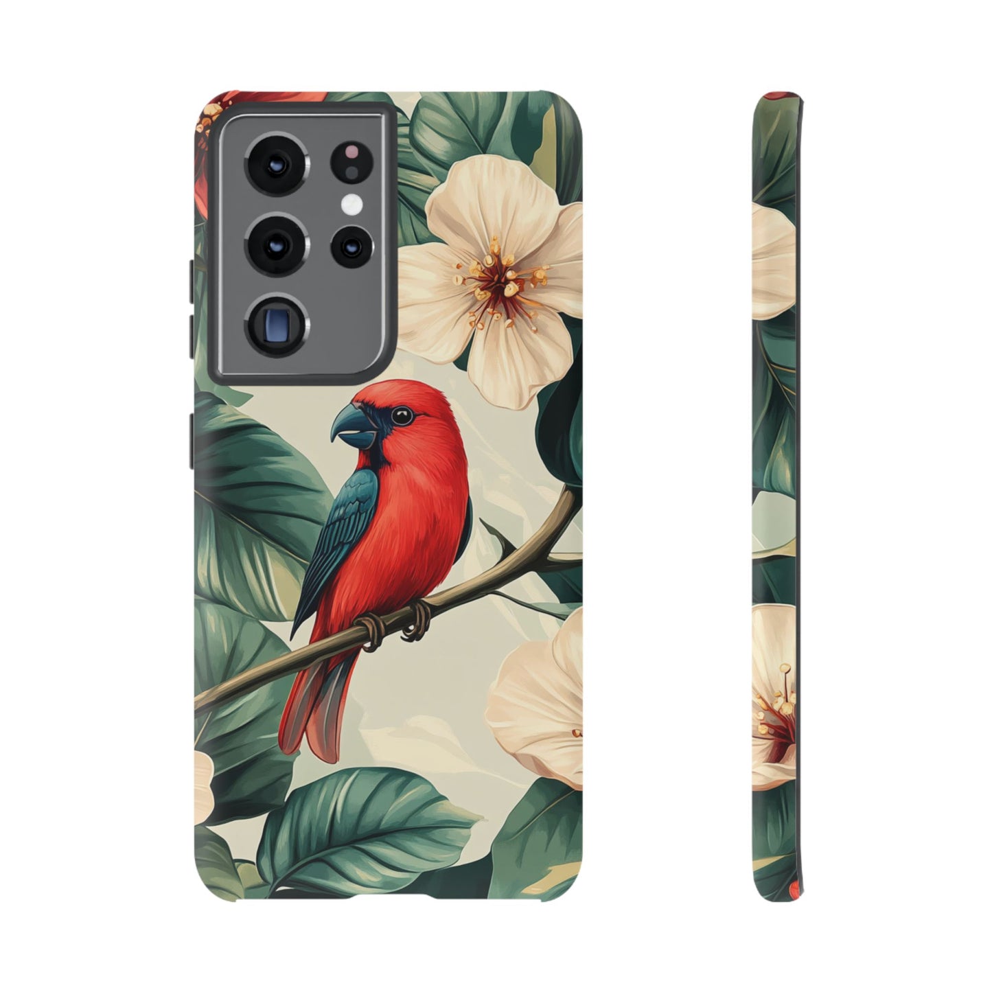 Tropical Bird and Hibiscus Phone Case – iPhone, Google Pixel, Samsung Galaxy