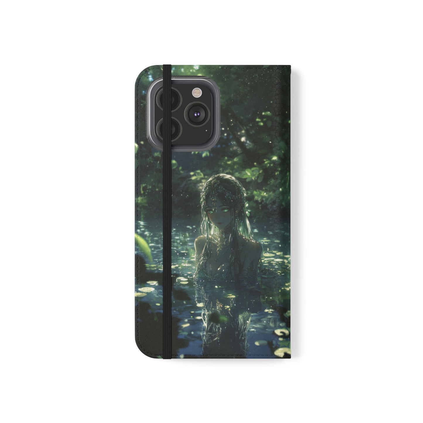 Forest Water Nymph Green Eyes Pond - Wallet Flip Case