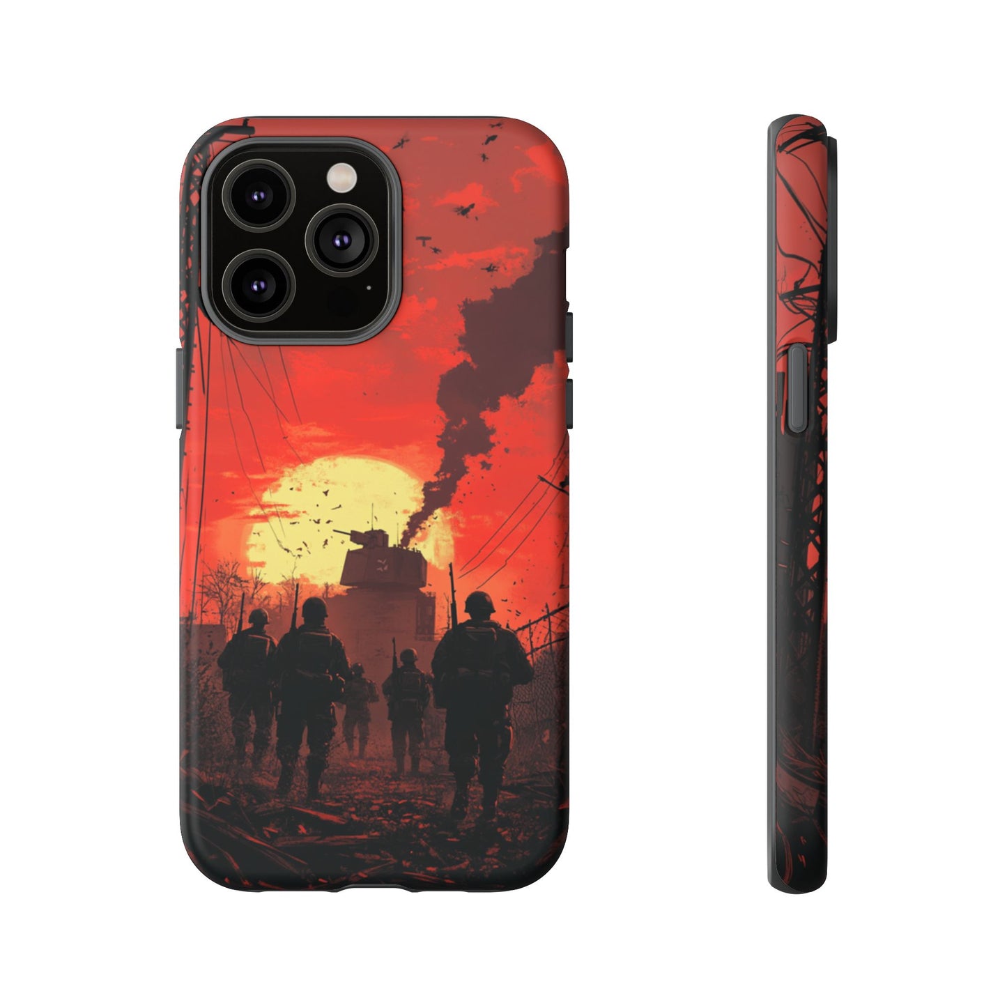 Dystopian Sunset Soldier Phone Case - iPhone, Google Pixel, Samsung Galaxy