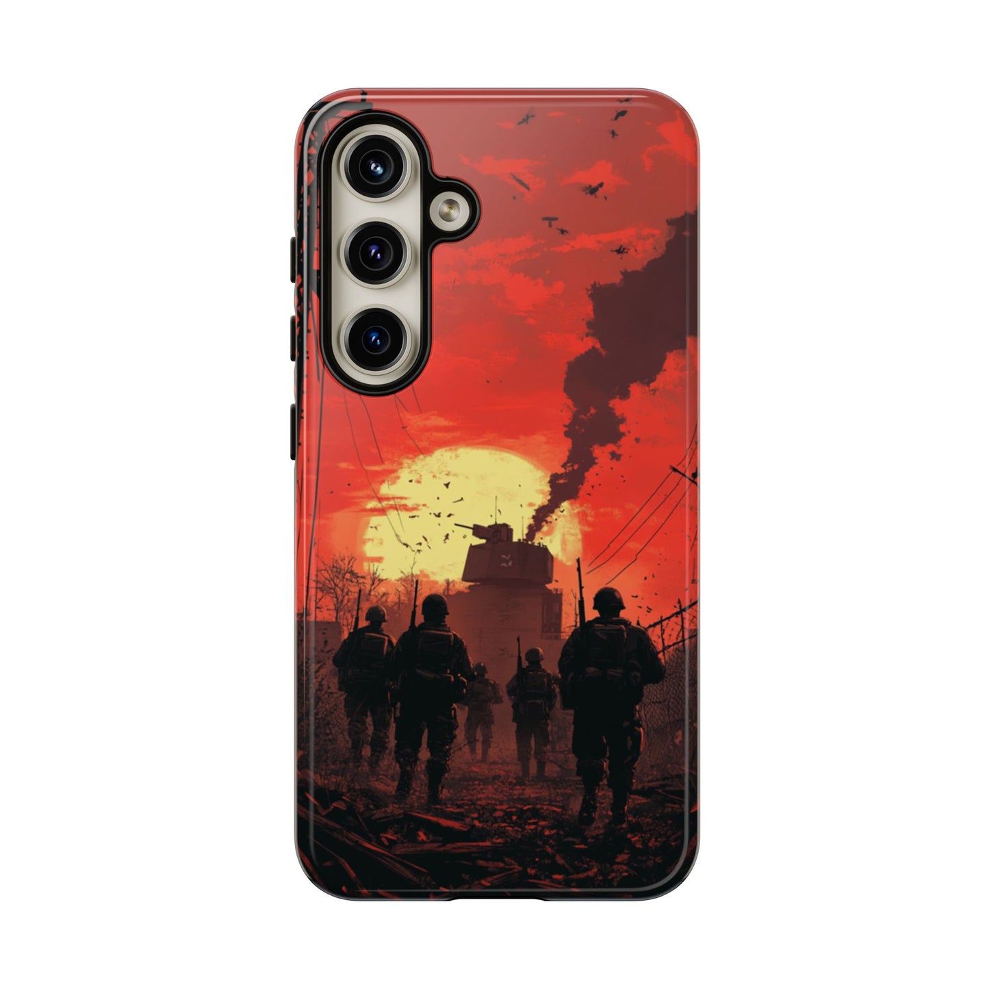 Dystopian Sunset Soldier Phone Case - iPhone, Google Pixel, Samsung Galaxy