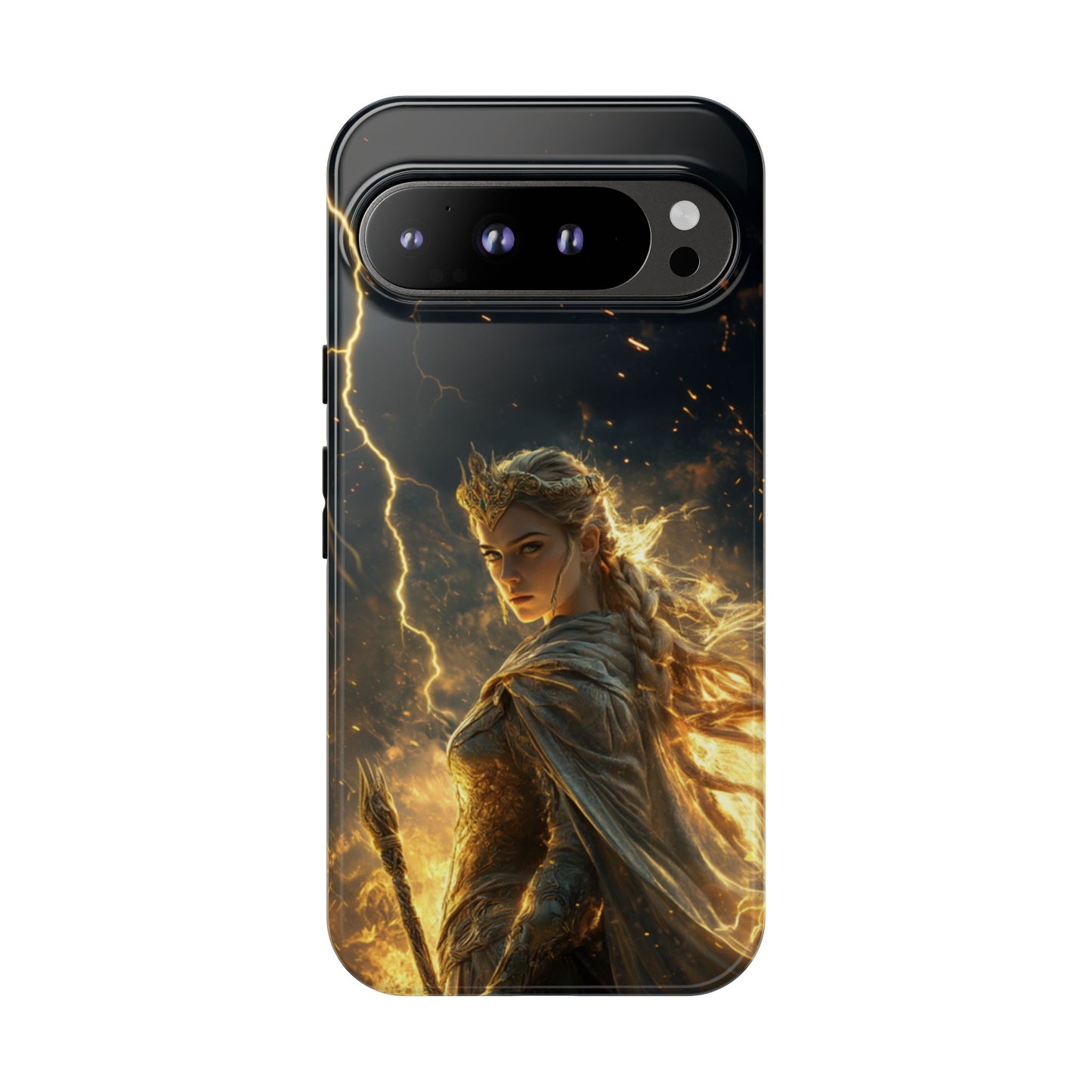 Elf Queen Golden Lightning Storm Crown - Tough Google Pixel Case