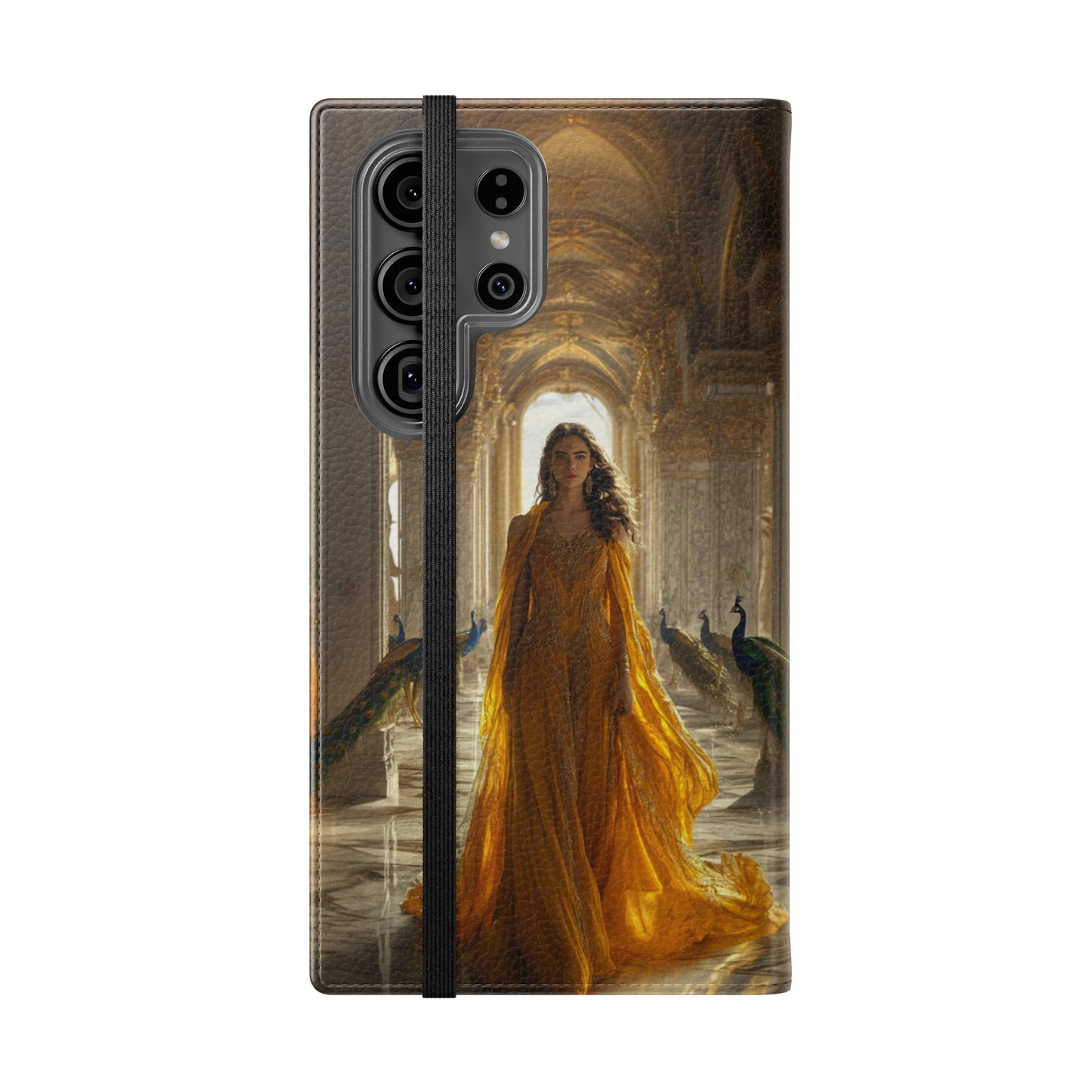 Hera Golden Palace Peacock Goddess - Wallet Flip Case