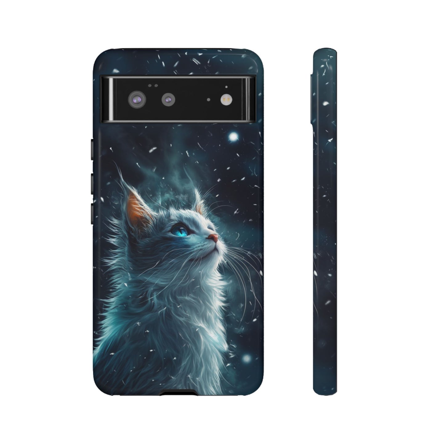 Ethereal Gaze White Cat Phone Case - iPhone, Google Pixel, Samsung Galaxy