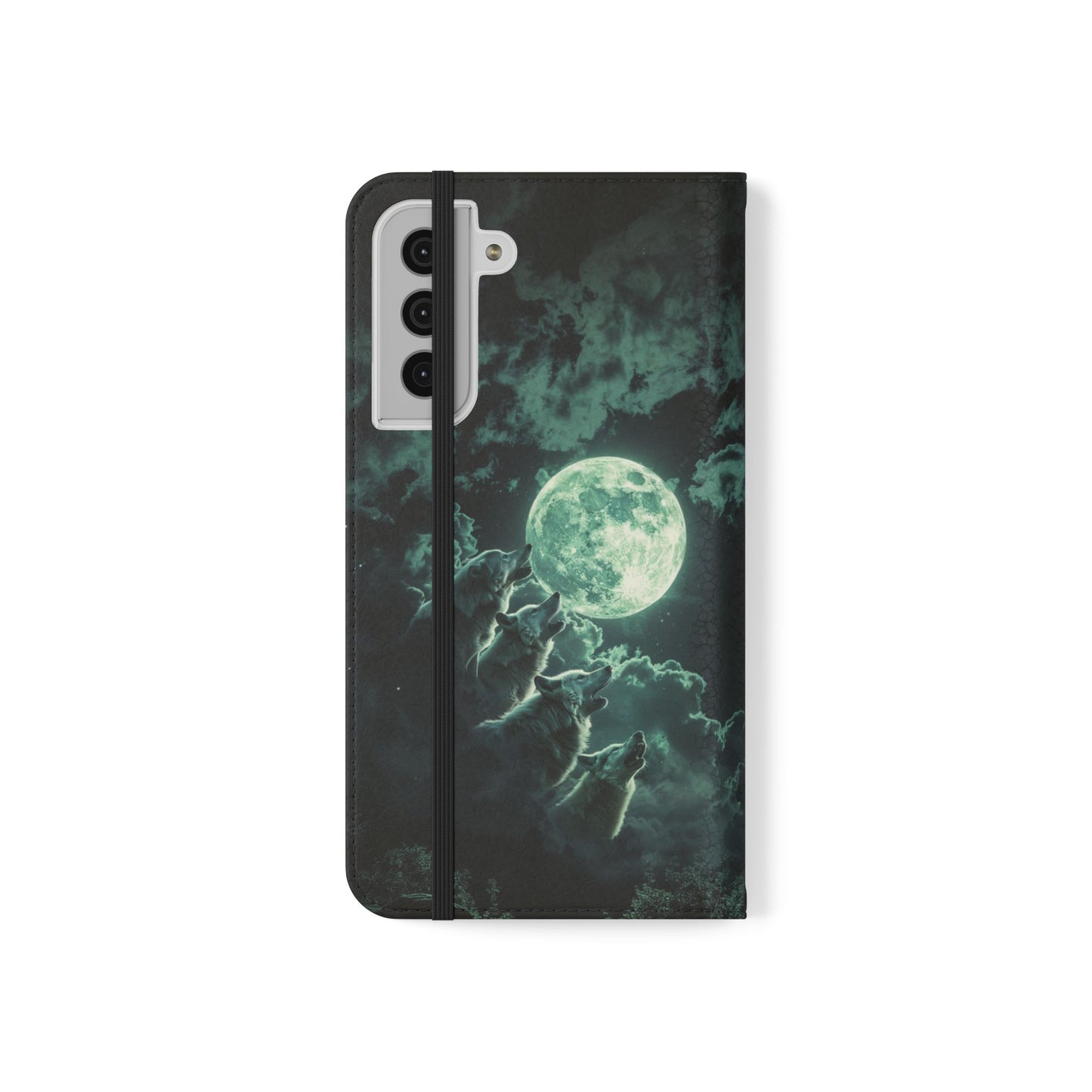 Moonlit Wolf Chorus - Wallet Flip Case