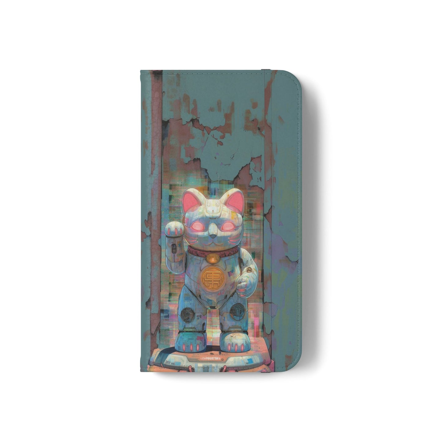 Cyber Lucky Cat - Wallet Flip Case