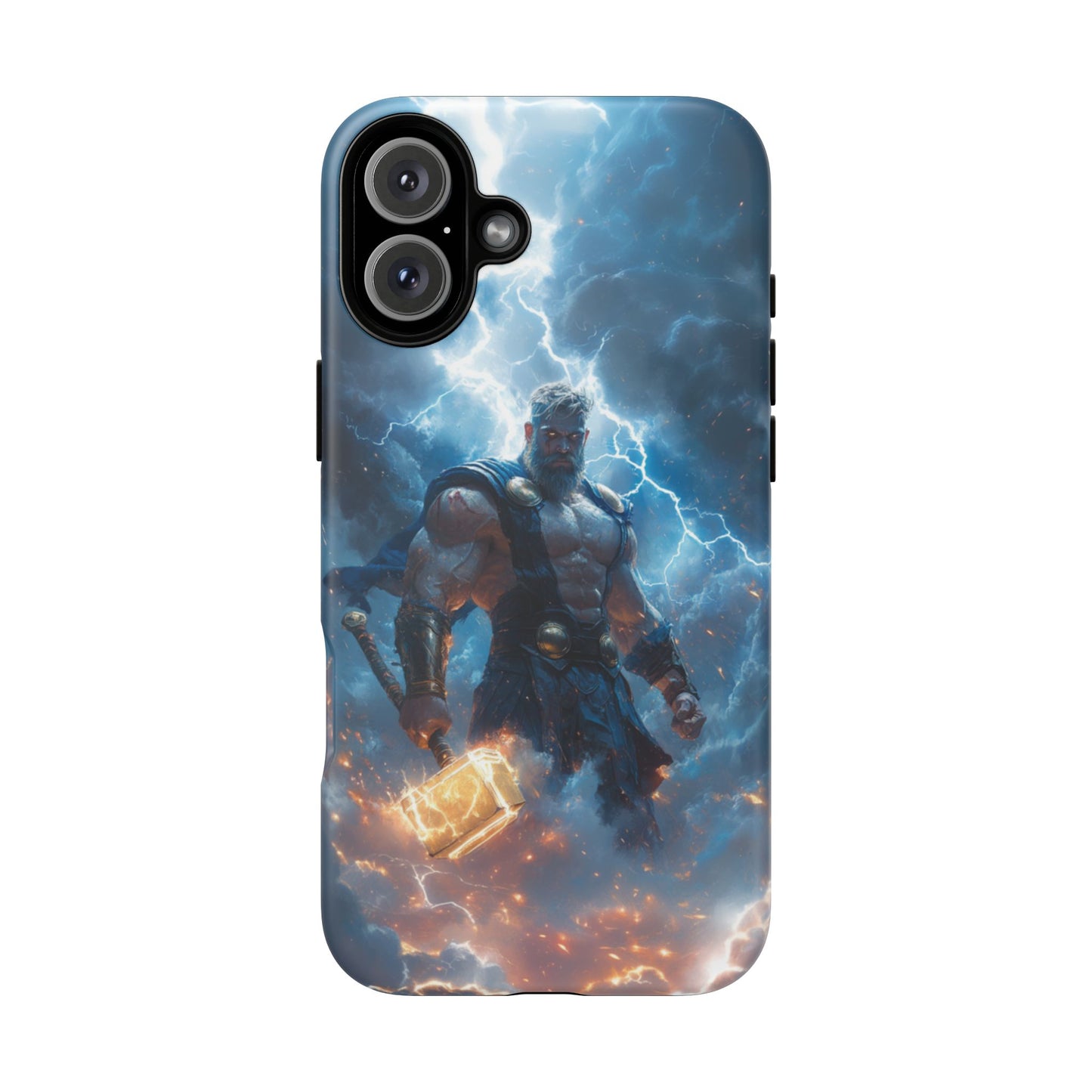 Thunderous Might: Thor Wielding Mjölnir Phone Case - iPhone, Google Pixel, Samsung