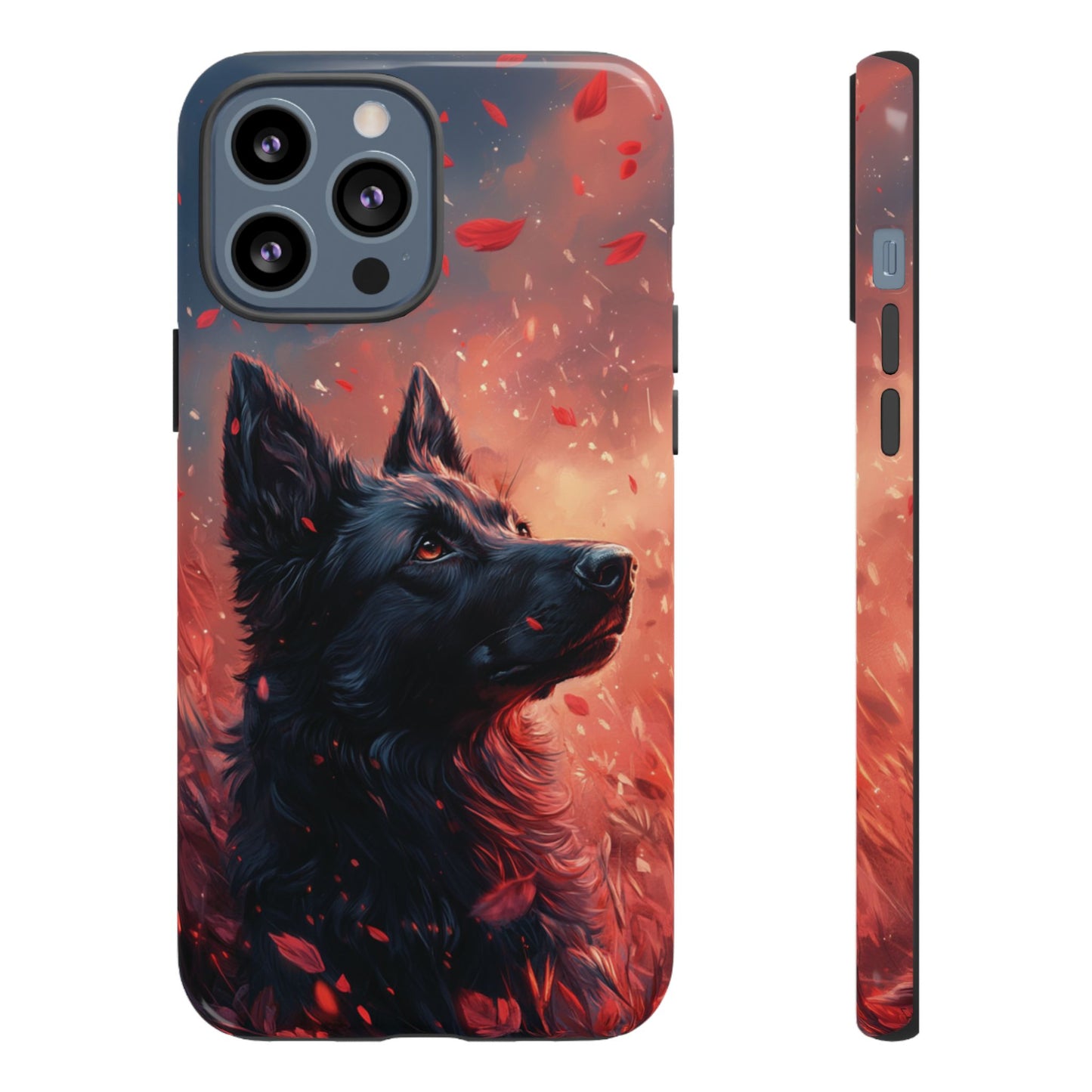 Graceful Canine in Falling Petals Phone Case – iPhone, Google Pixel, Samsung Galaxy