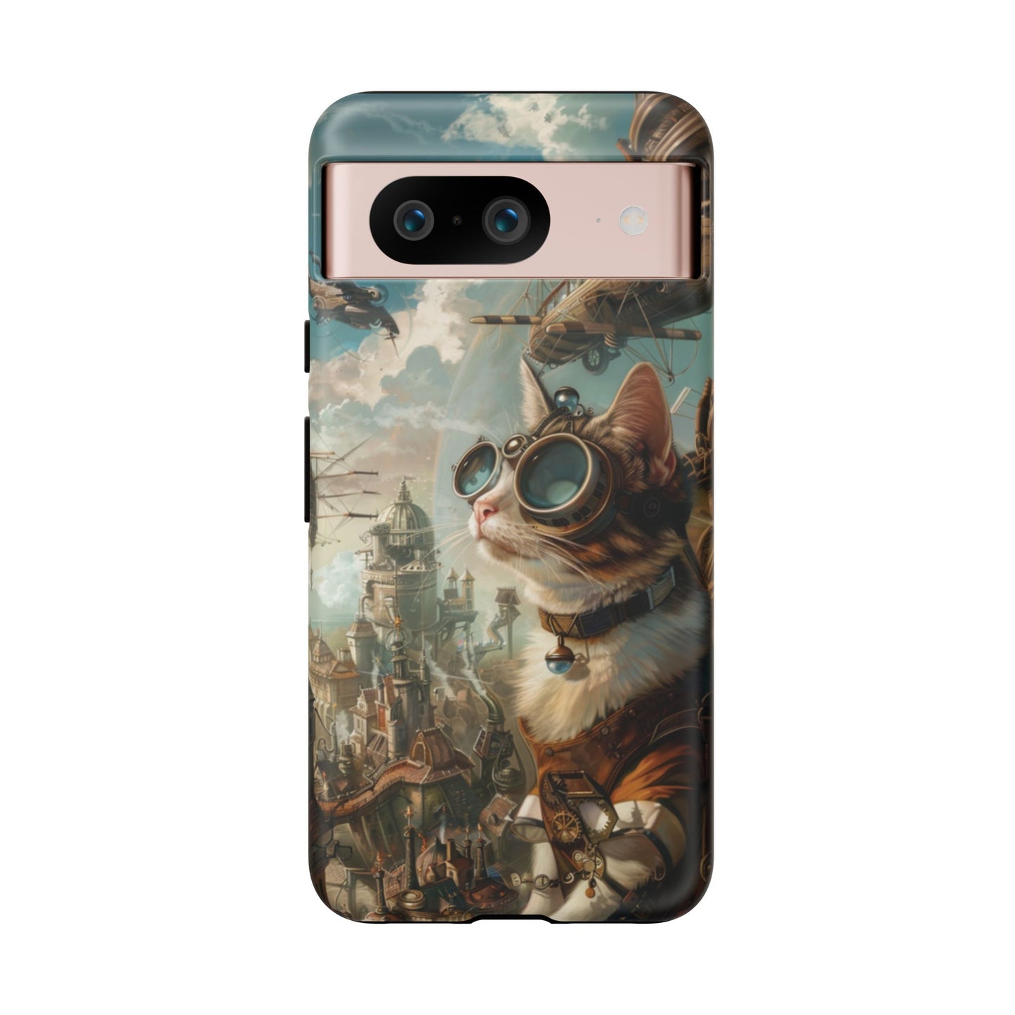 Steampunk Cat Adventurer - iPhone, Google Pixel, Samsung Galaxy