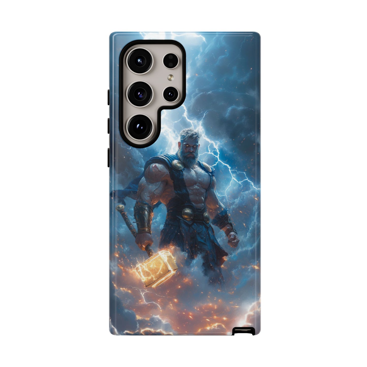 Thunderous Might: Thor Wielding Mjölnir Phone Case - iPhone, Google Pixel, Samsung