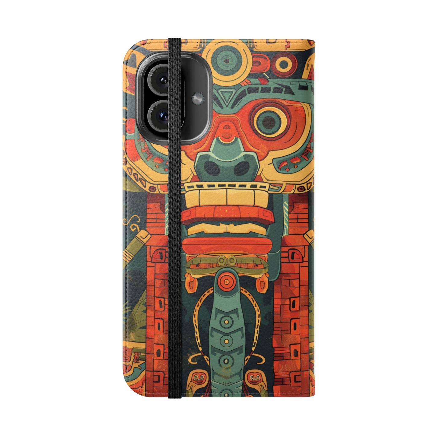 Aztec Totem Mask - Wallet Flip Case