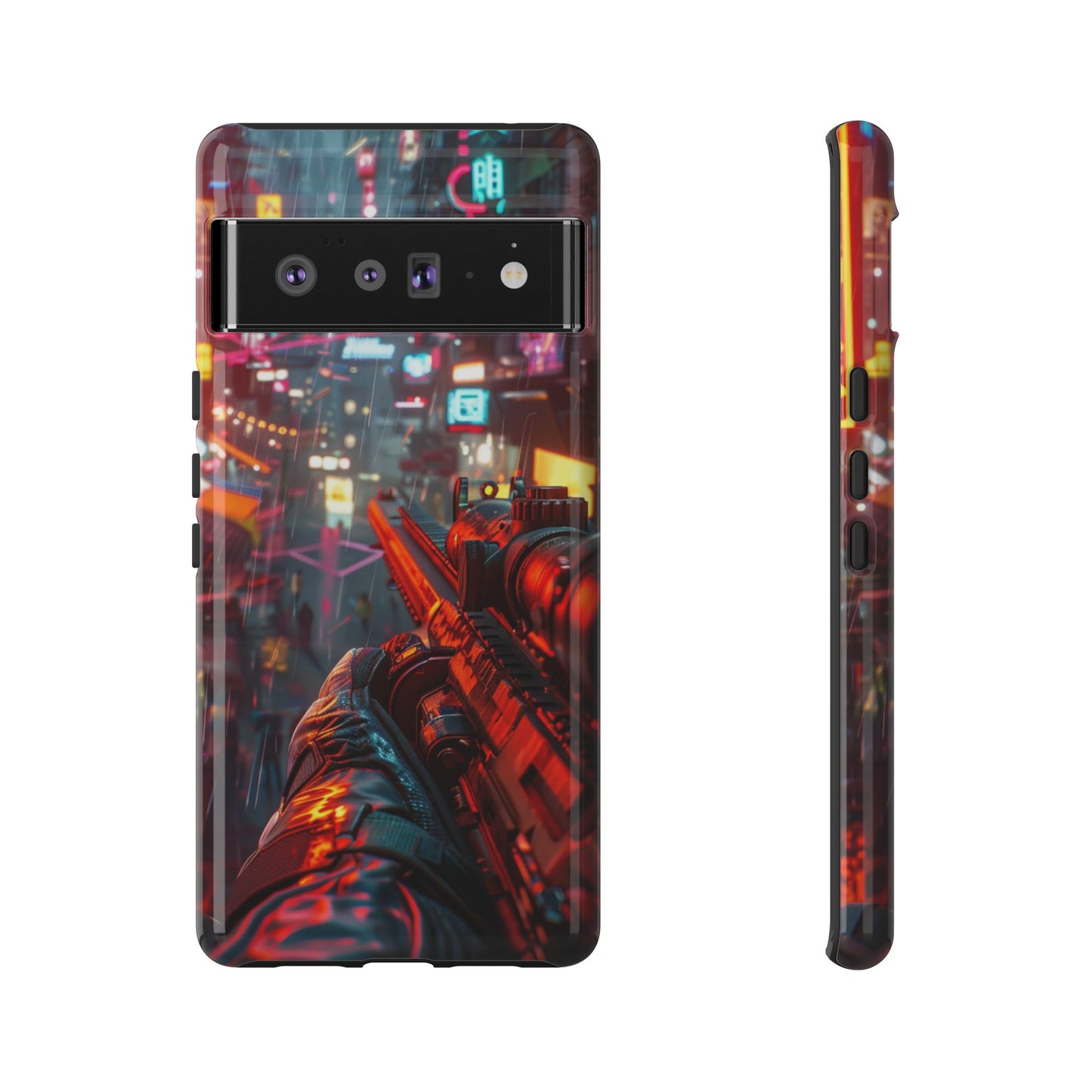 Neon Rain Sniper – Tough Google Pixel Case
