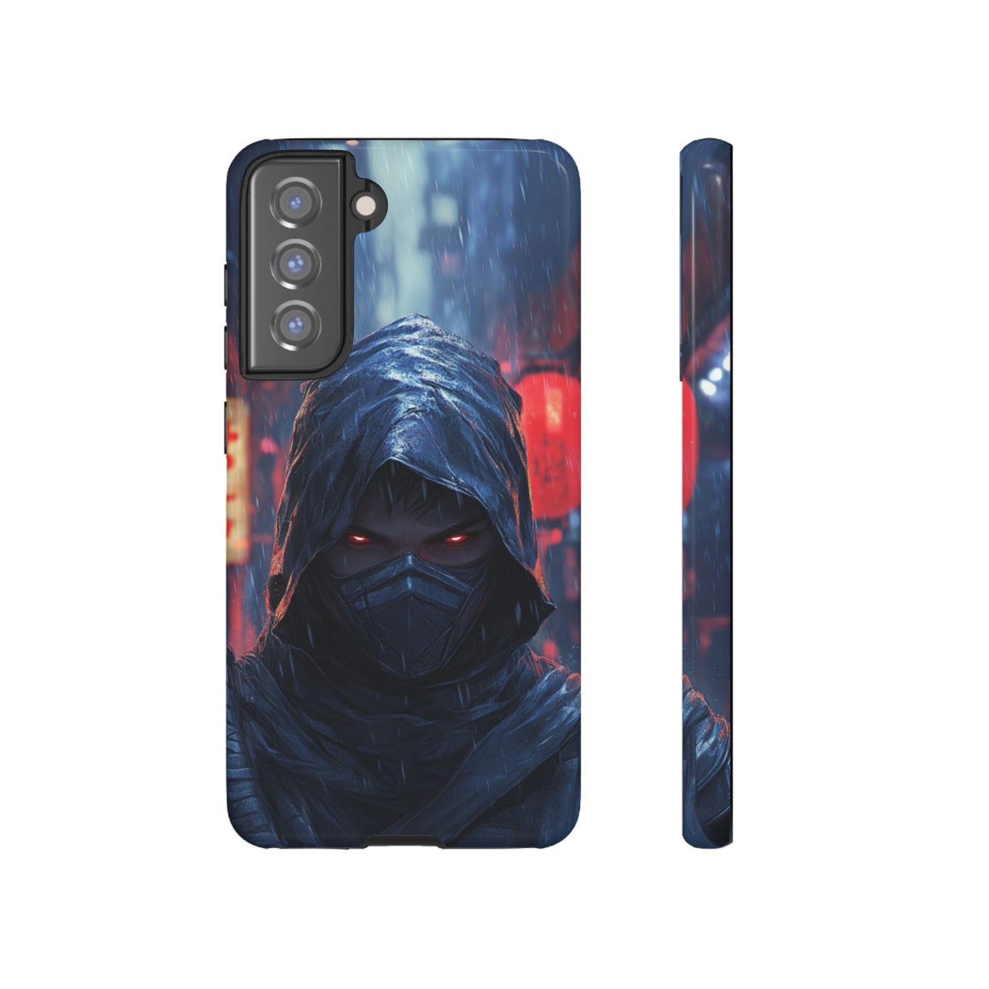 Cyberpunk Ninja Red Eyes Rain - Tough Samsung Galaxy Case